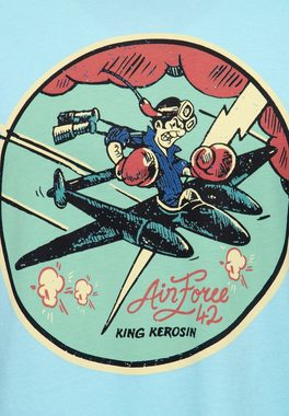 KingKerosin Print-Shirt Airforce 42 (1-tlg) mit coolen Prints im 70s Style