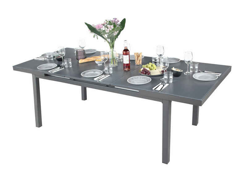 bellavista - Home&Garden® Gartentisch ausziebarer Aluminium Glastisch Boston, 180-240x100x75cm (1-St), ausziebar auf 240 cm