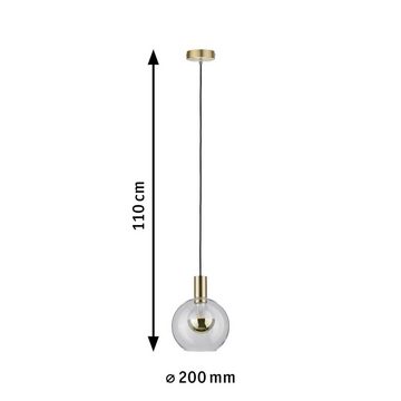 Paulmann Pendelleuchte Neordic Esben max. 1x20W Klar/Messing gebürstet 230V Glas/Metall, ohne Leuchtmittel, E27