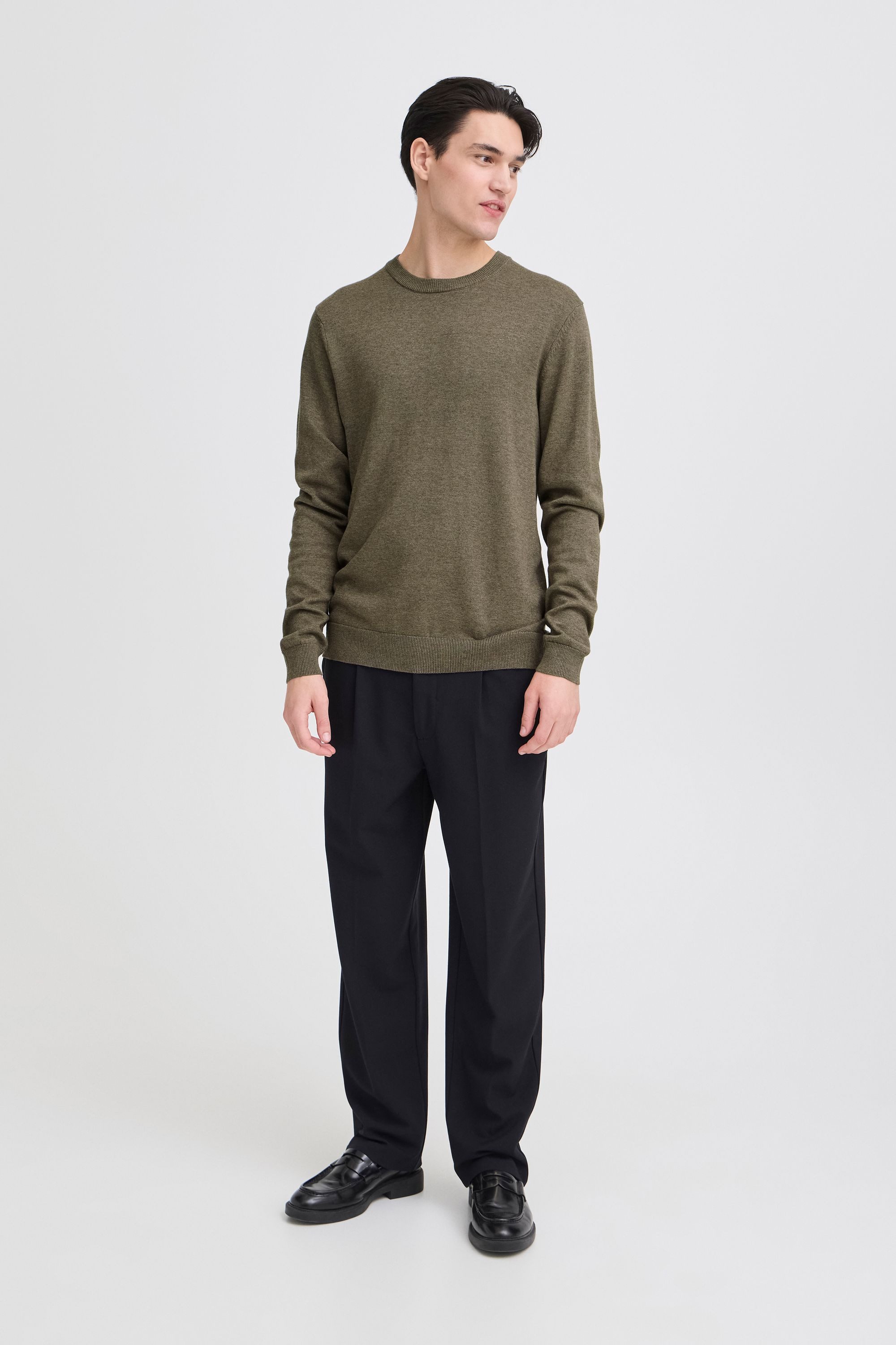 Casual Friday Strickpullover CFBells Basic Rundhals Pullover