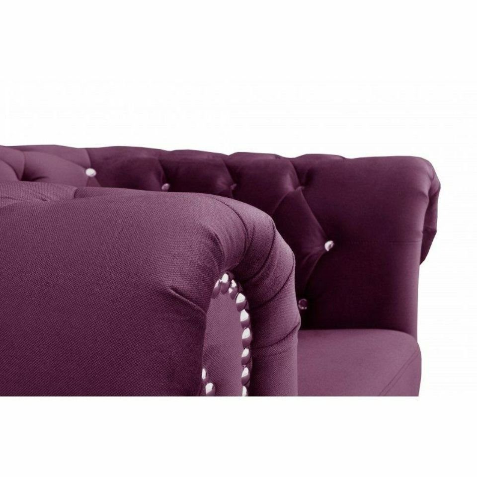 Designer York in Blink Rosa Sofas, Sofa Zweisitzer Couch Polster Chesterfield Europe Made JVmoebel