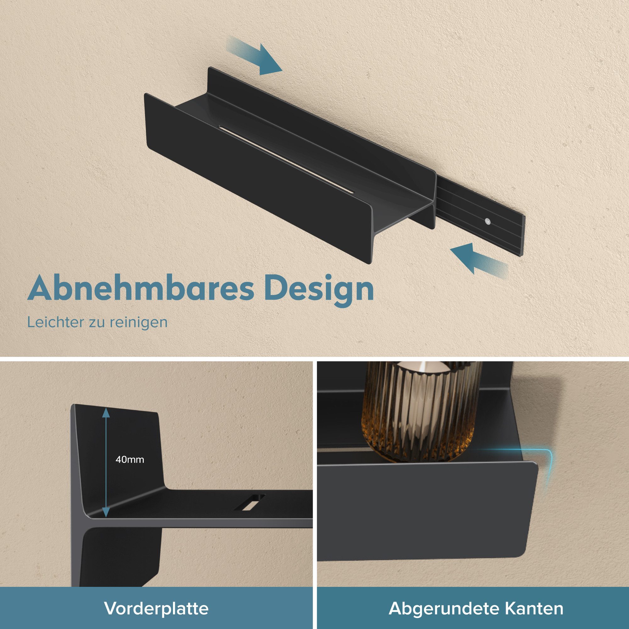 doporro Duschablage Duschregal Wandregal aus Alu-Legierung mit großer Kapazität Reglo-03, besteht aus korrosionsbeständigem Aluminium-Magnesium – Bild 5 von 5