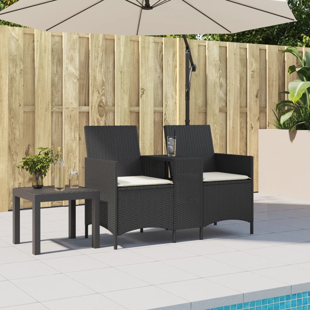 vidaXL Loungesofa Gartensofa 2-Sitzer mit Tisch günstig online kaufen
