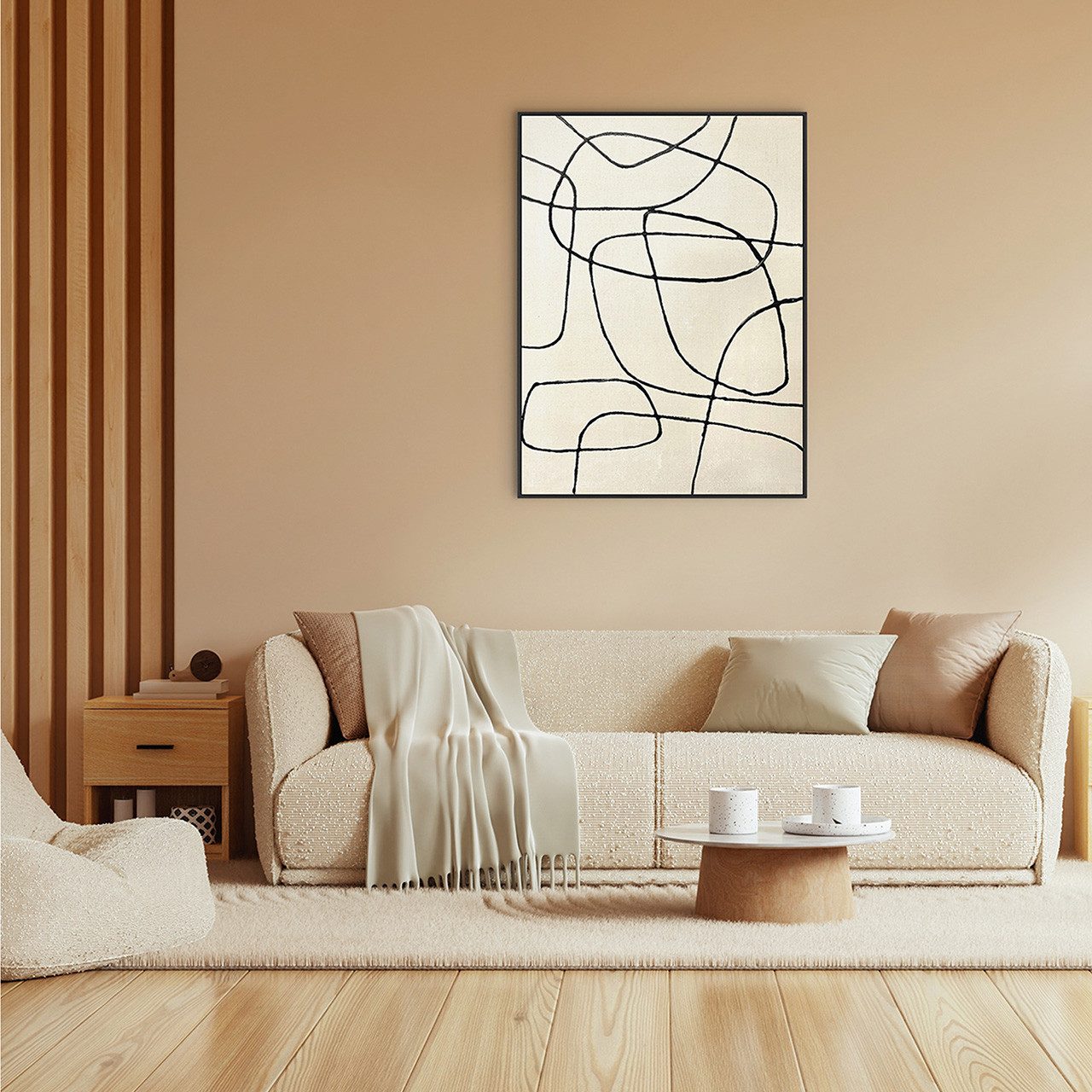 ArtUniverse Gemälde Line Art 60 x 80 cm, Abstrakt
