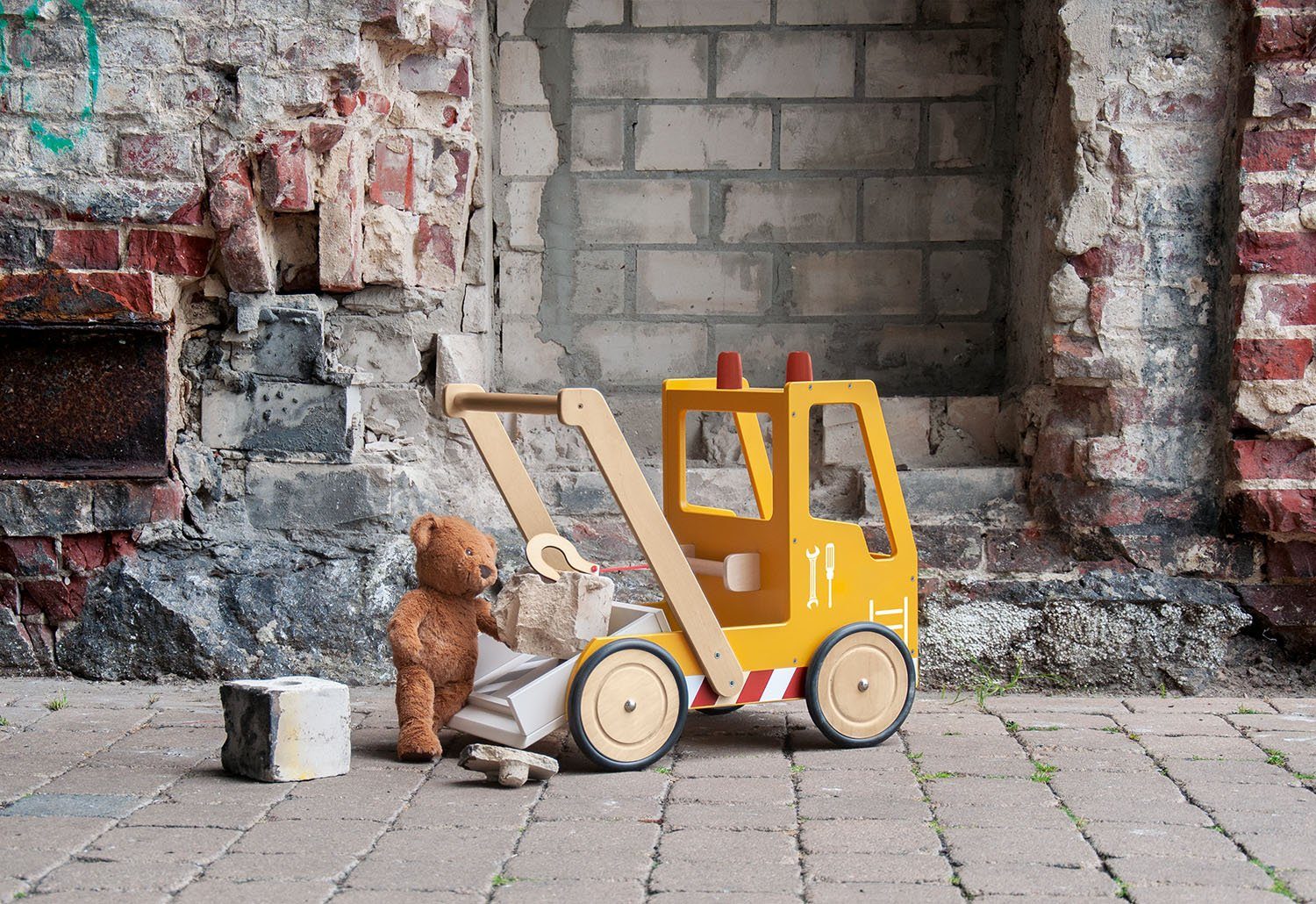 aus Holzspielzeug, Holz Fred, Pinolino® Pannendienst Lauflernwagen