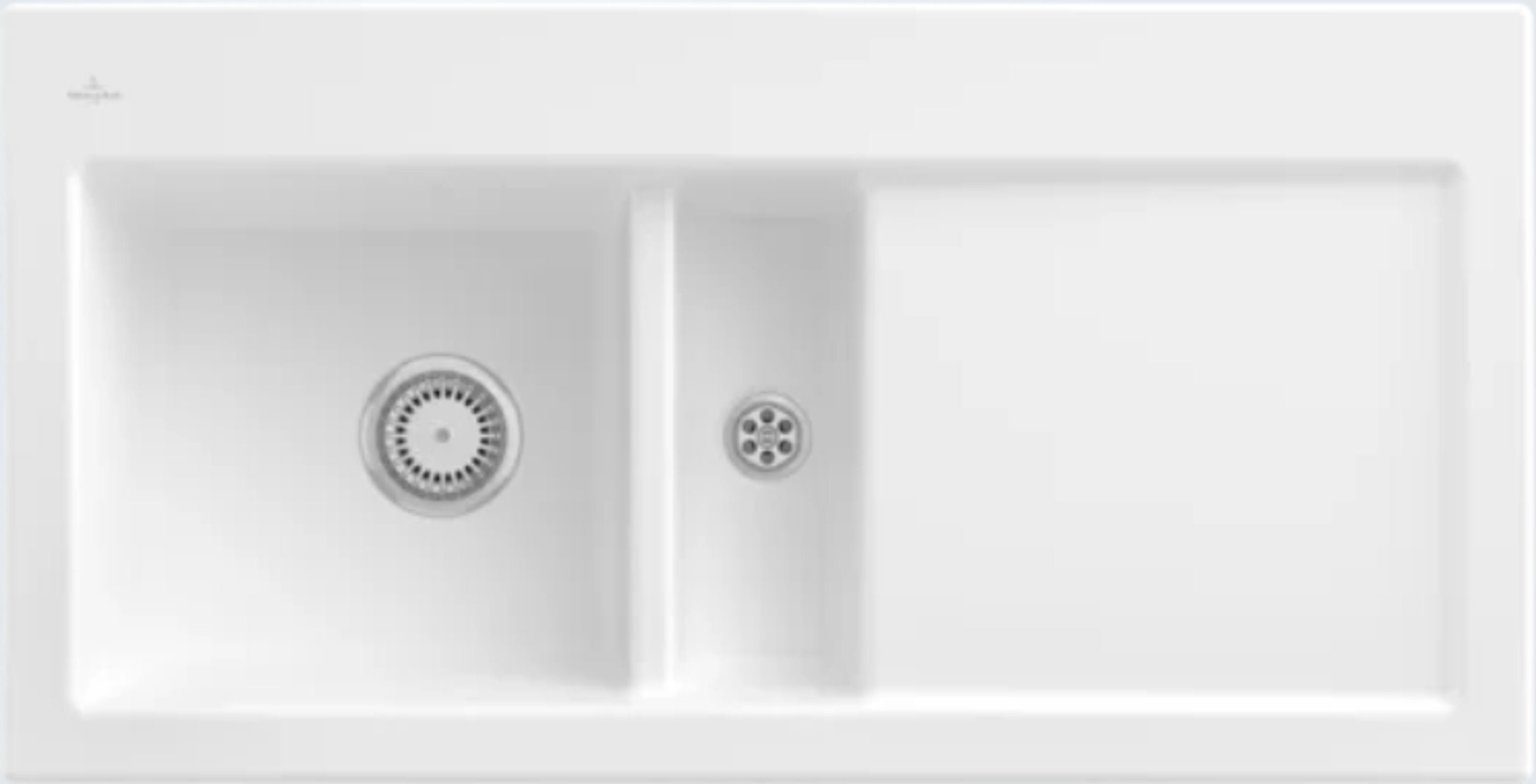 Villeroy & Boch Küchenspüle 6770 01 RW, Rechteckig, 100/22 cm, Geschmacksmuster geschützt, Becken links und rechts möglich
