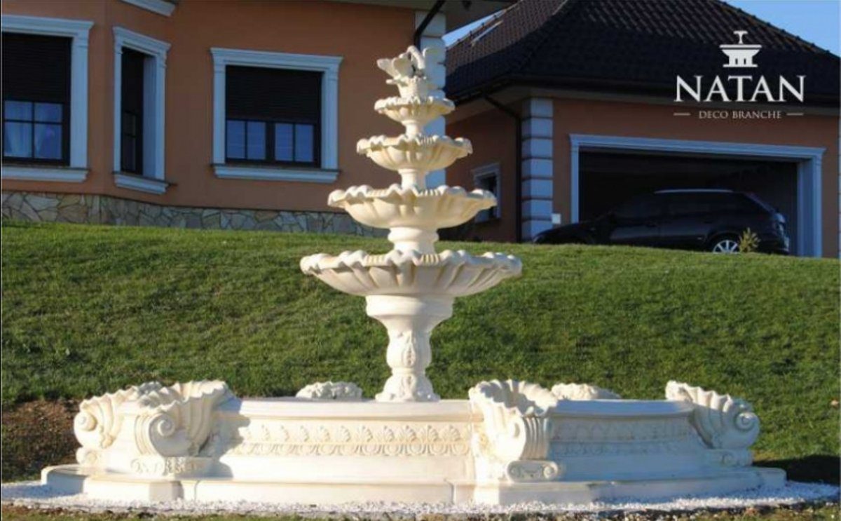 Becken Garten Fontaine Zierbrunnen Skulptur Springbrunnen Stadt Teich Brunnen JVmoebel