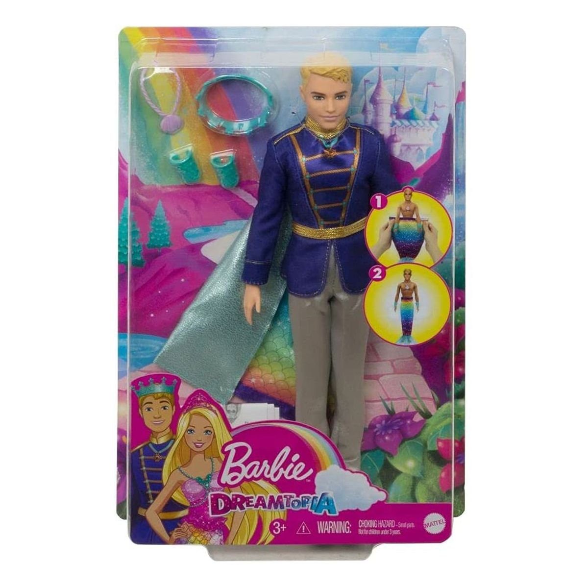 Mattel® Meerjungfrauenpuppe »Mattel GTF93 - Barbie - Dreamtopia - Puppe,  2-in-1 Ken, Prinz und Meermann«