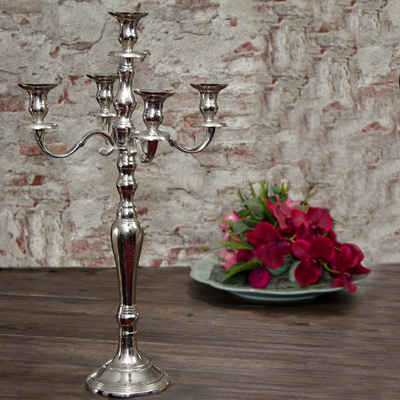 Antikas Kerzenhalter Kerzen Leuchter Aluminium, groß, edler Kerzenhalter, 5-armig