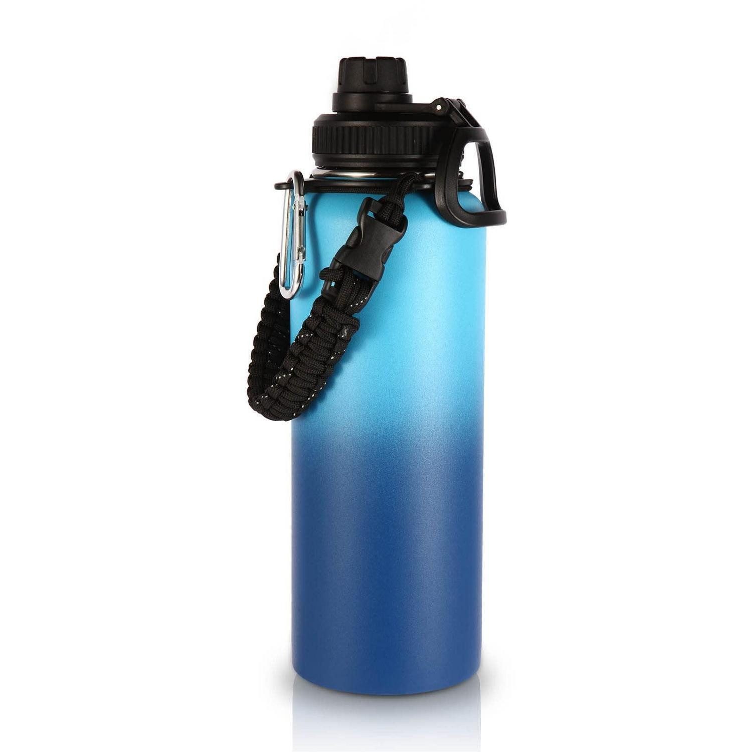 LuxusKollektion Isolierflasche Trinkflasche Edelstahl 1200ml Doppelwandig Grün-Blau