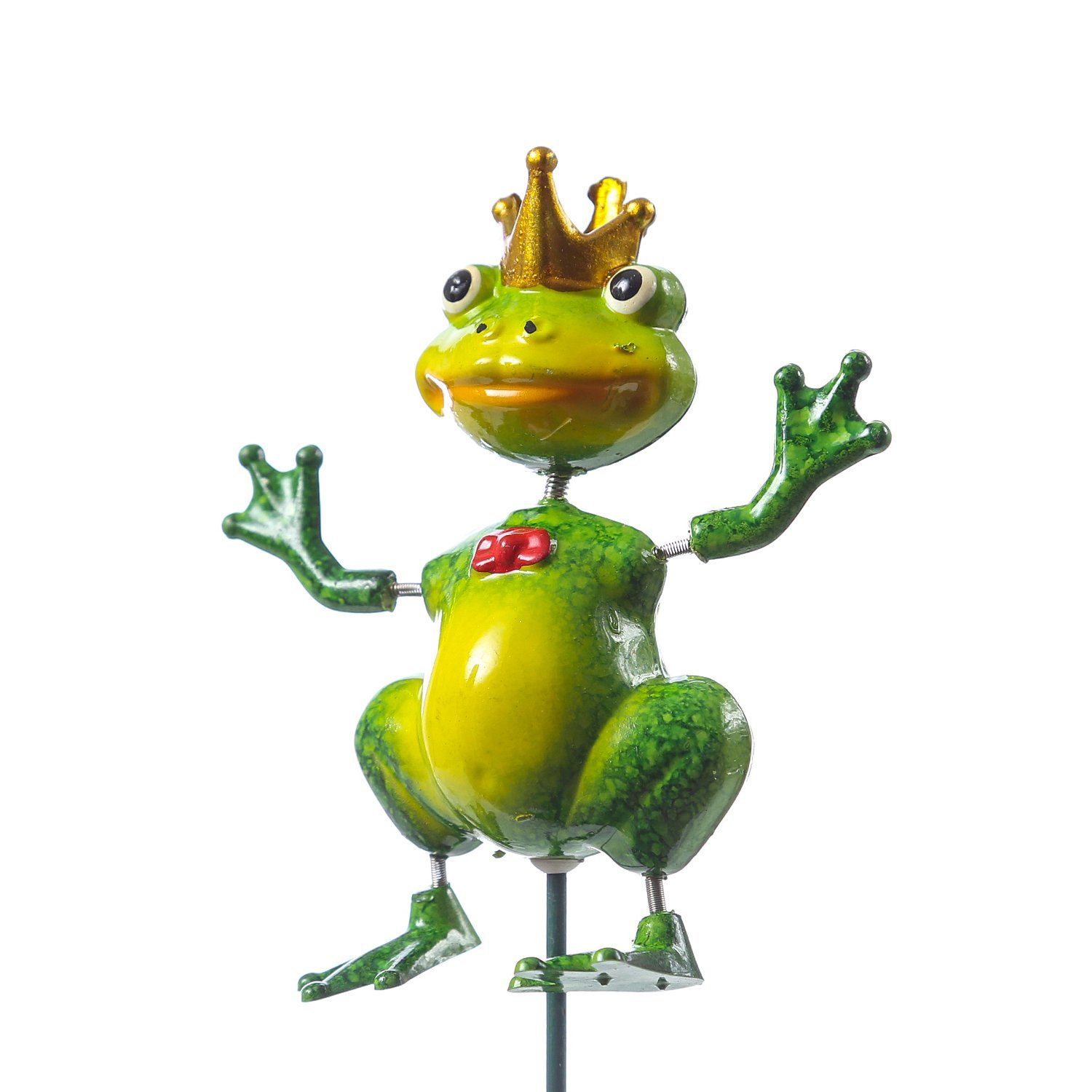 Solar Frosch mit Krone Wackelfigur