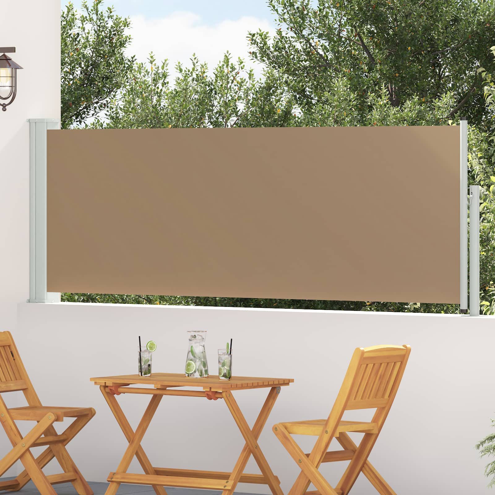 vidaXL Seitenmarkise Ausziehbare Seitenmarkise 500 x 100 cm Polyester Rechteckig (1-St)