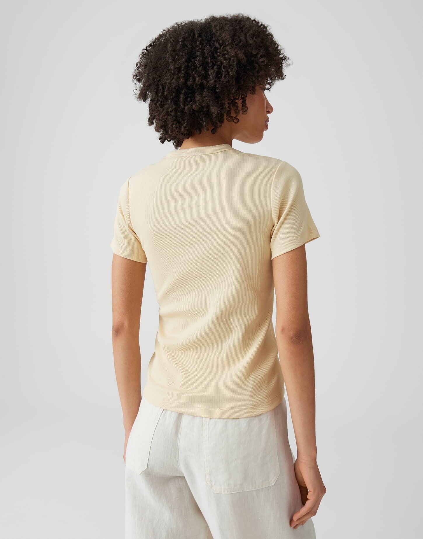 OPUS T-Shirt Samuna Feines Rippshirt Slim aus Baumwollmix schmale Passform, elastischer Stoff – Bild 3 von 5