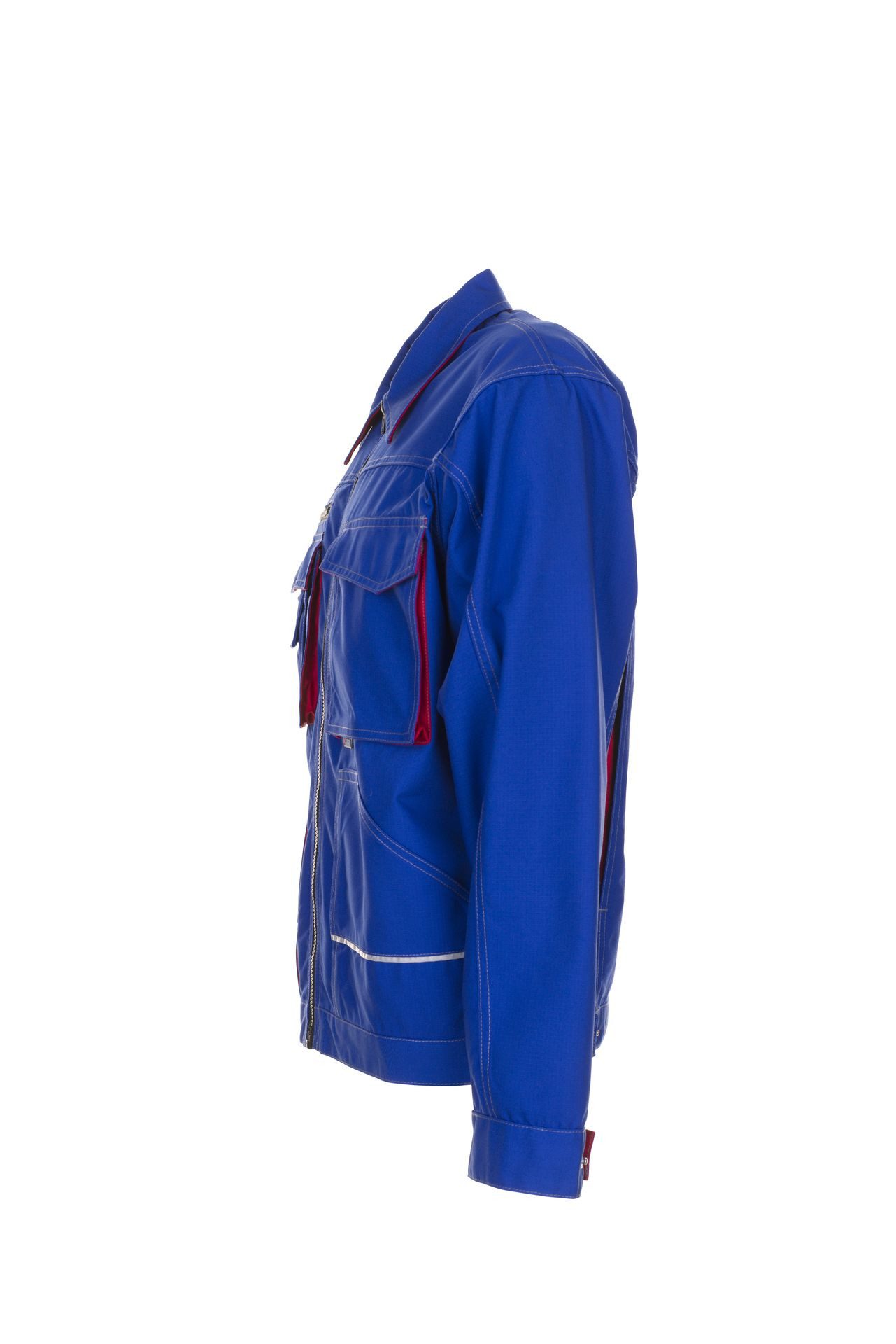 Planam Arbeitsjacke PLANAM Herren Bundjacke BASALT Langarm Kragen Kornblumenblau/Rot