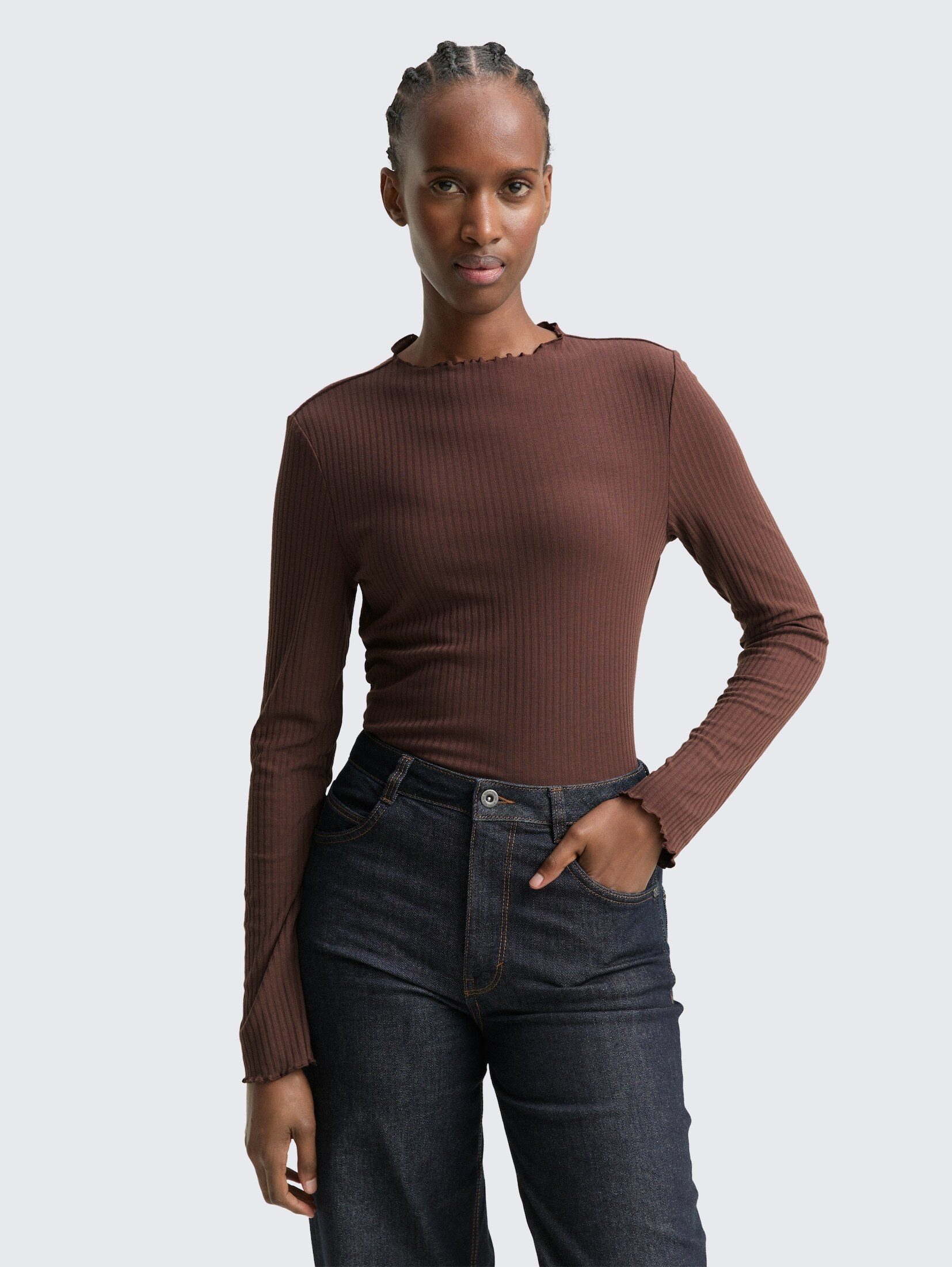 TOM TAILOR Denim Langarmshirt Ripp Langarmshirt günstig online kaufen