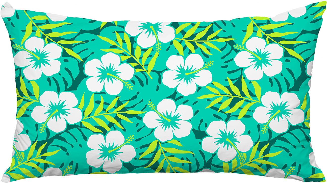 queence Dekokissen Hawaii Blüte, Premium Outdoor Kissenbezug; Format: 60x40 cm