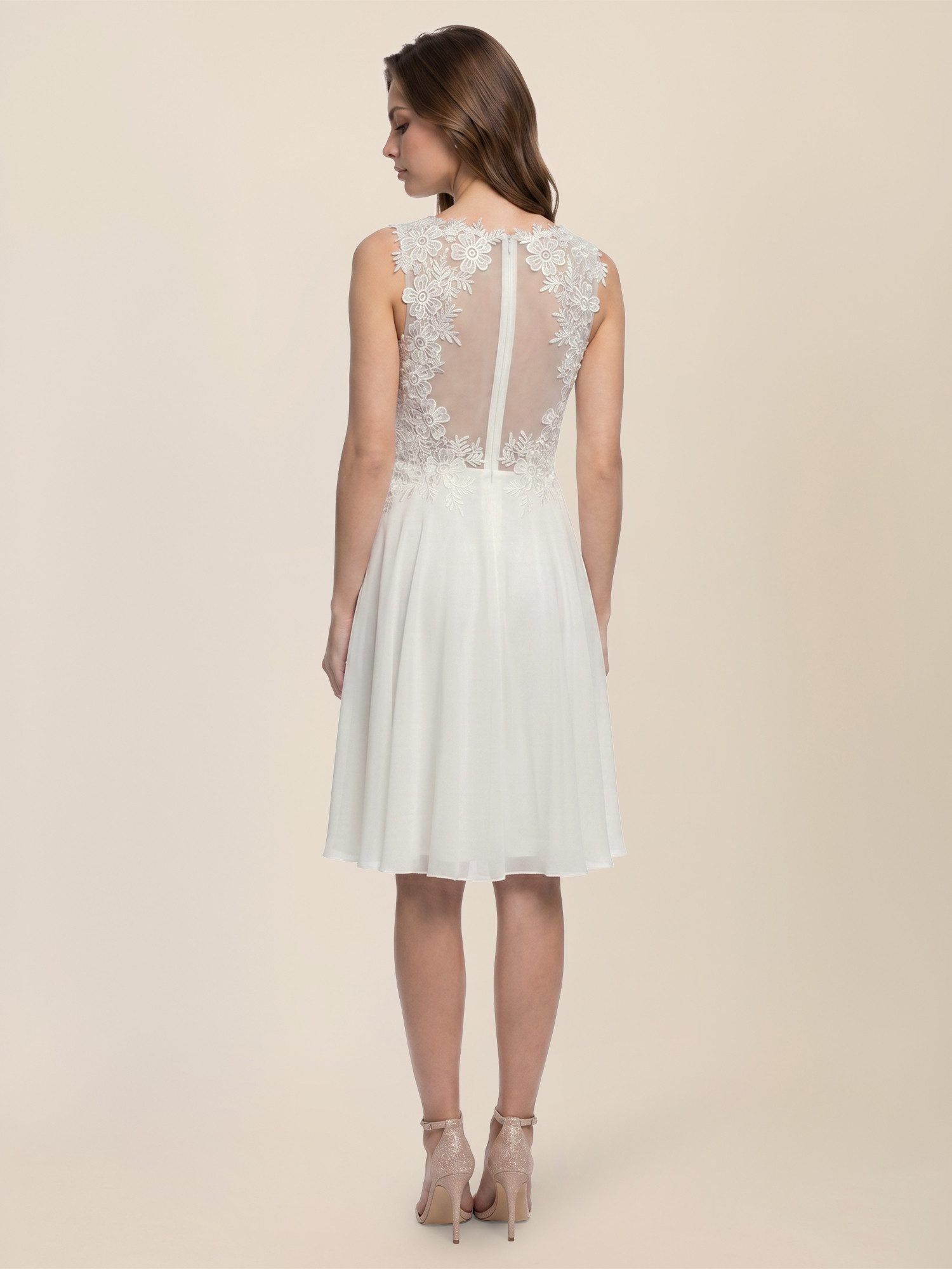 Apart Cocktailkleid mit floraler Spitze und Chiffon