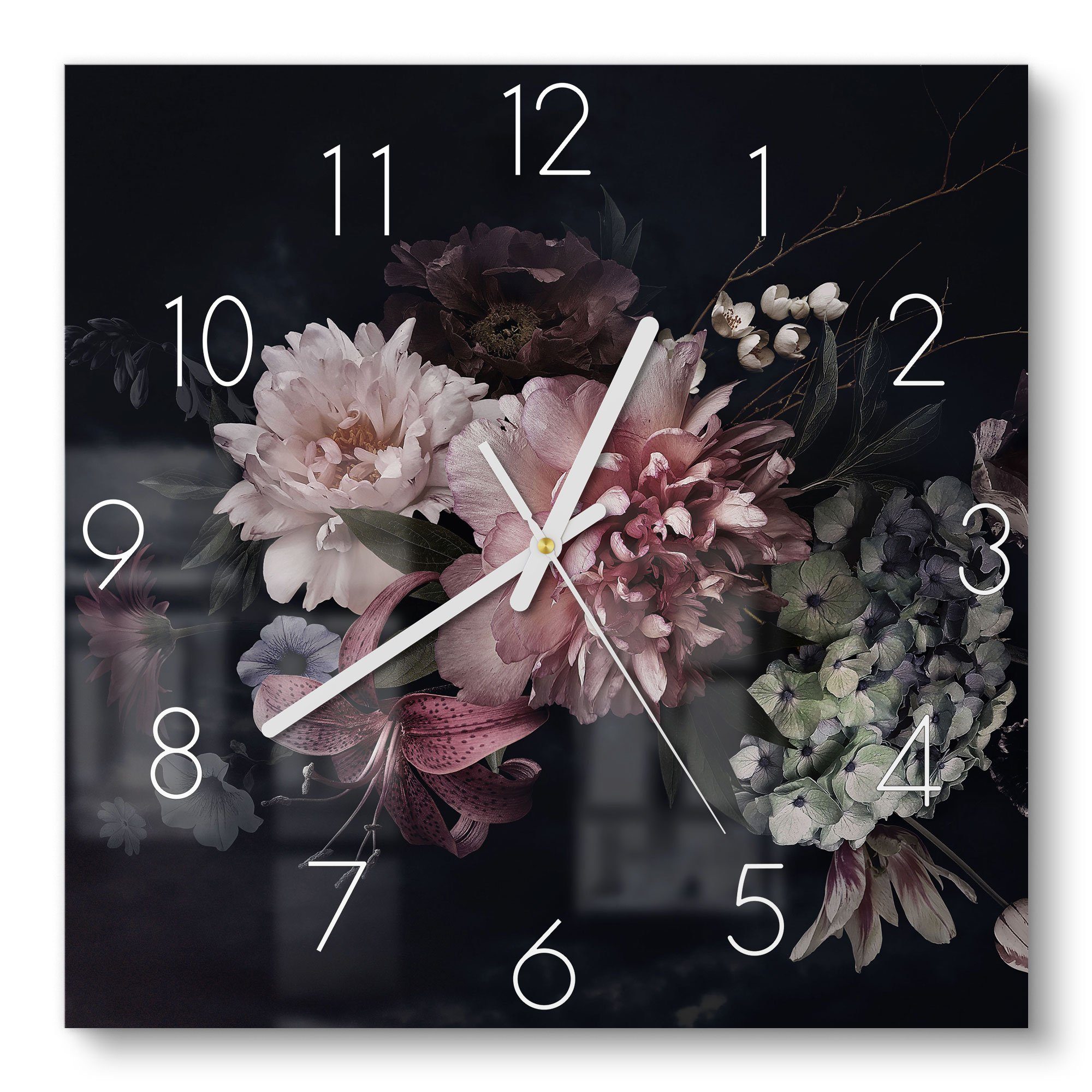 DEQORI Wanduhr 'Blühende Pracht' (Glas Glasuhr günstig online kaufen