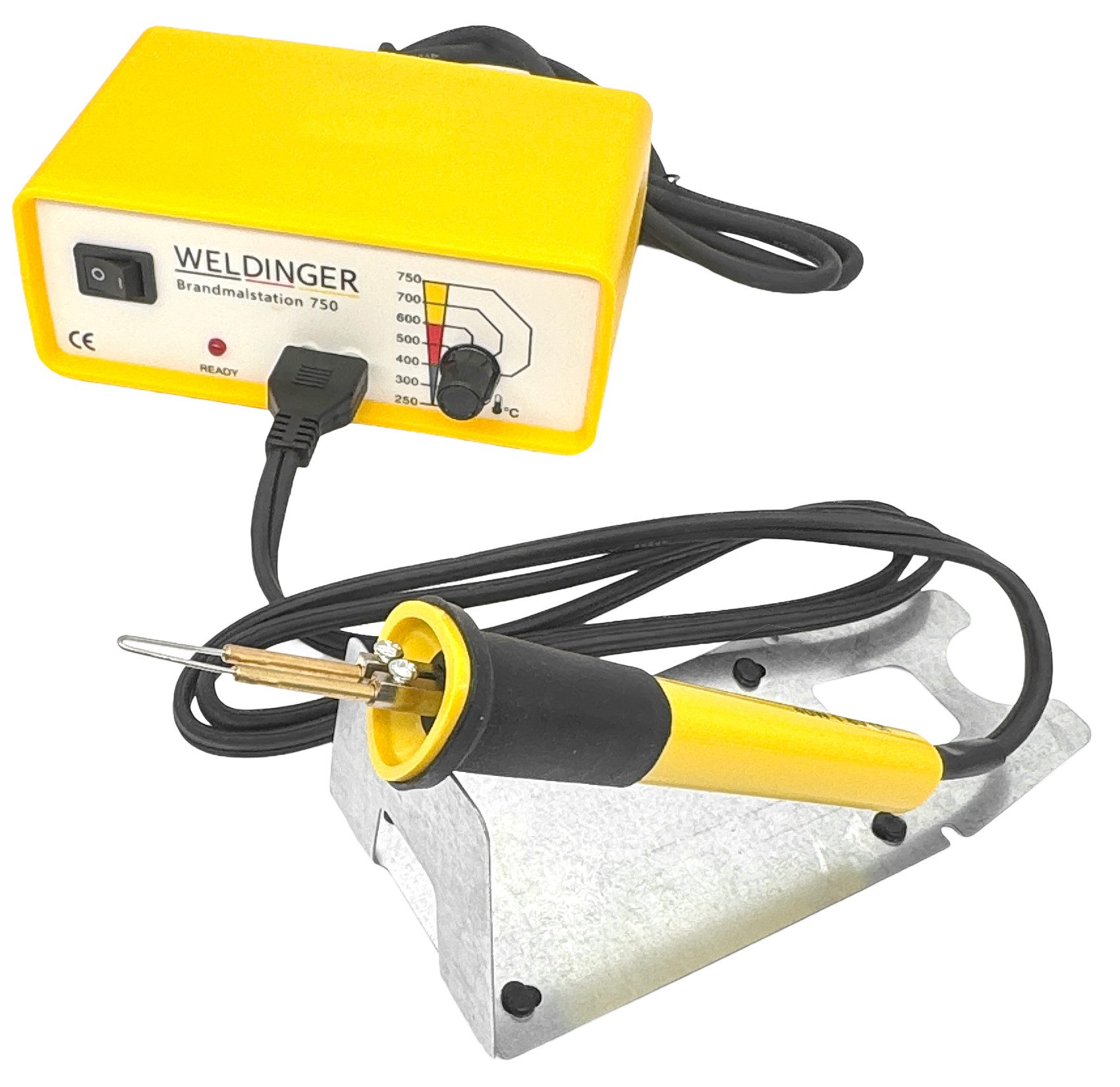 WELDINGER Lötkolben Brandmalstation BS 750 elektronisch geregelt 250°C-750 °C Leistung 40W, max. 750 °C, max. 40 W, elektrisch, 4-tlg., regelbares Brandmalgerät