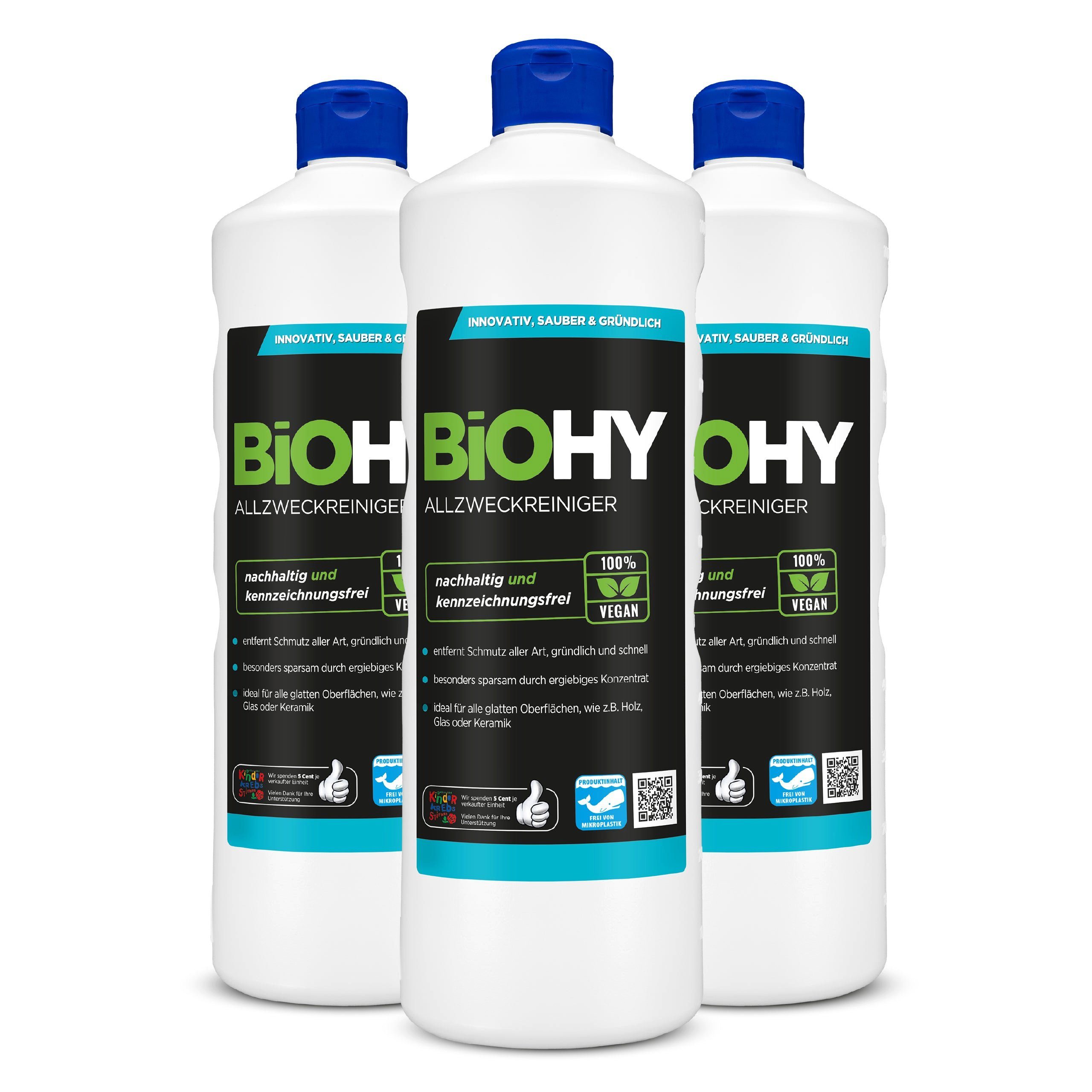 BiOHY Allzweckreiniger 3er Pack (3 x 1 Liter Flasche) Allzweckreiniger (3-St)