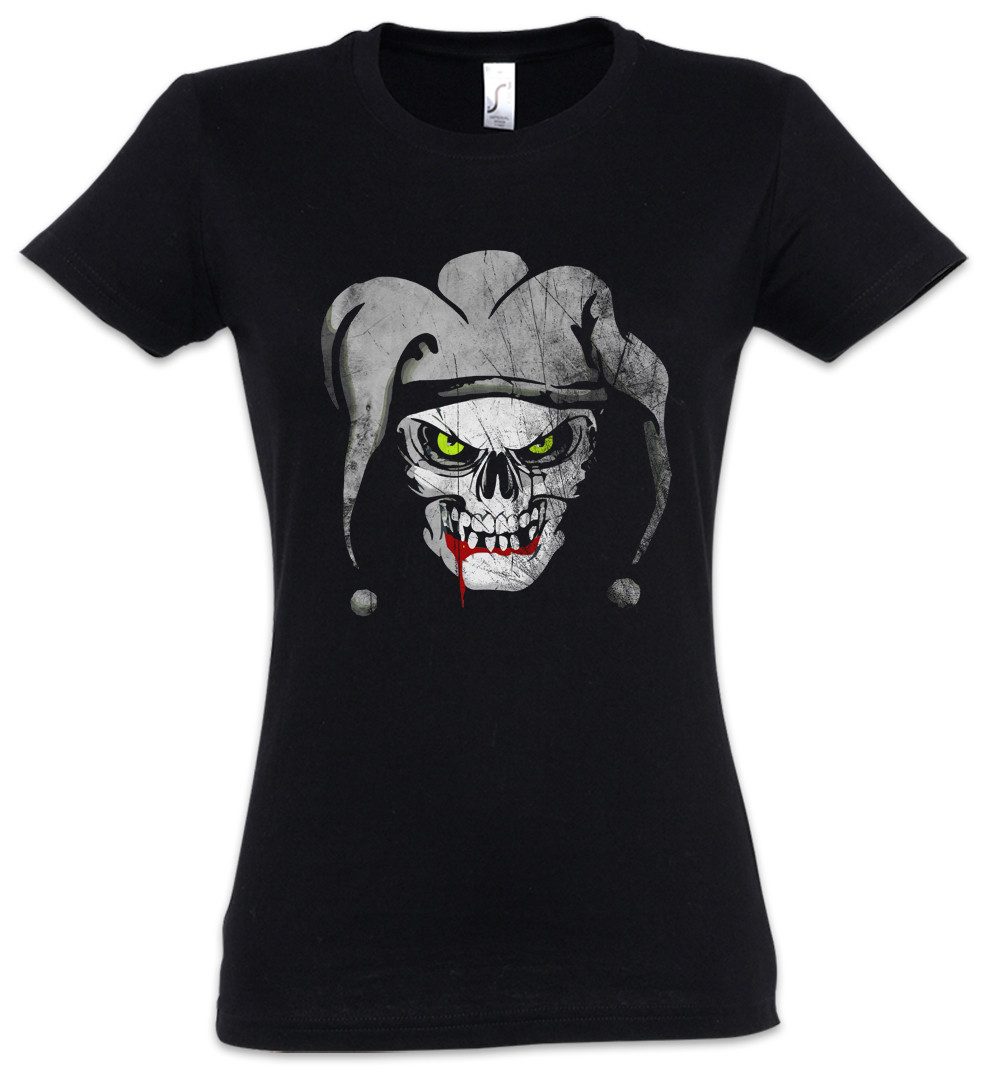 Urban Backwoods Print-Shirt Joker Skull I Damen T-Shirt Schädel Dead Totenschädel Totenkopf Art (1-tlg) Tattoo Rockabilly Skeleton Roses