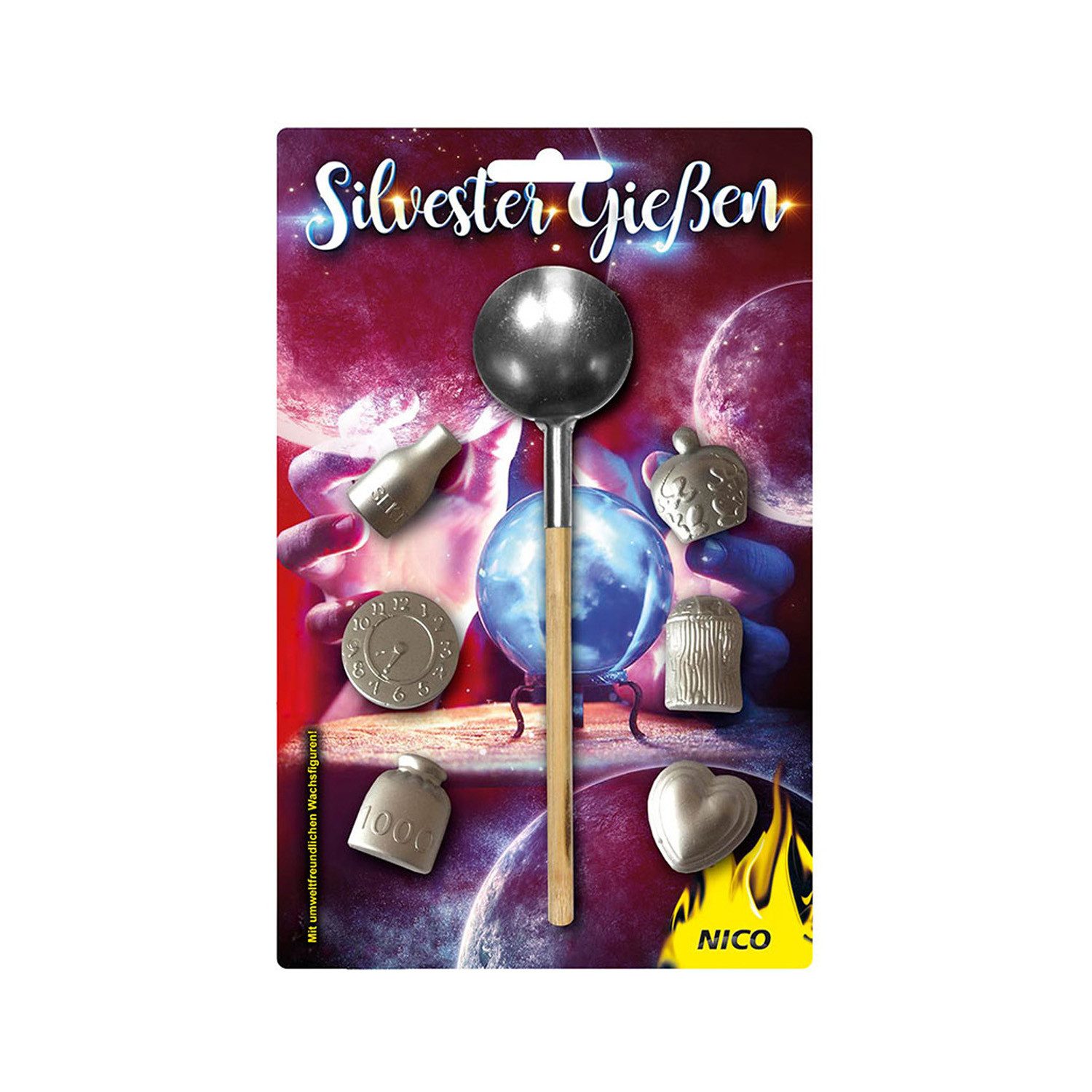 Nico Spiel Bleigiessen Wachs 6 Flachfiguren