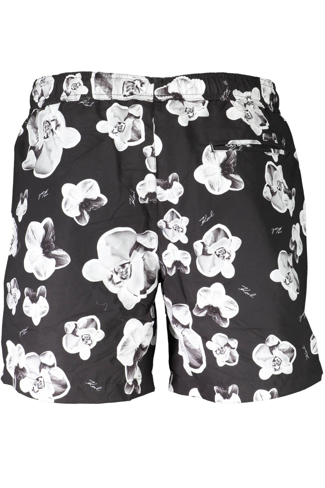 KARL LAGERFELD Badeshorts Stylische mittellange Herren-Badehose in Schwarz für den Sommer