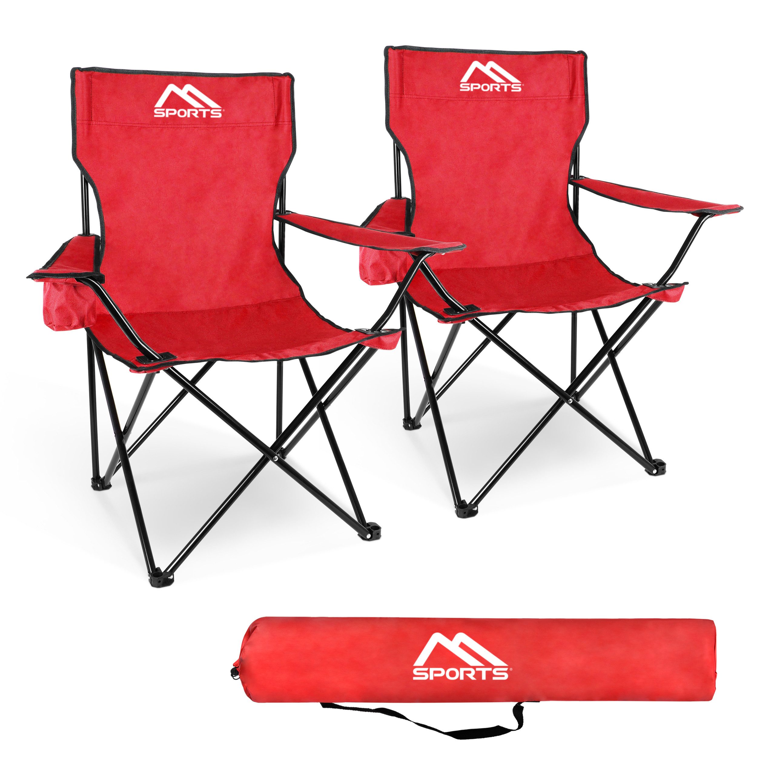 MSports® Campingstuhl Campingstuhl faltbar 2er Set - klappbar, leicht inkl. Tragetasche