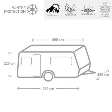 BRUNNER Wohnmobilschutzhülle Wohnwagen Schutzhülle Caravan Cover, 6M 505-550 cm Abdeckplane Abdeckung