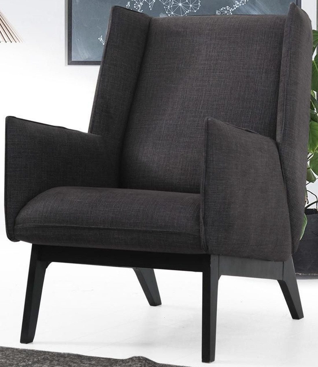 Loungesessel Textil Loungesessel, Grau, Zeitgenössisch Stil – für Ihr Wohnzimmer