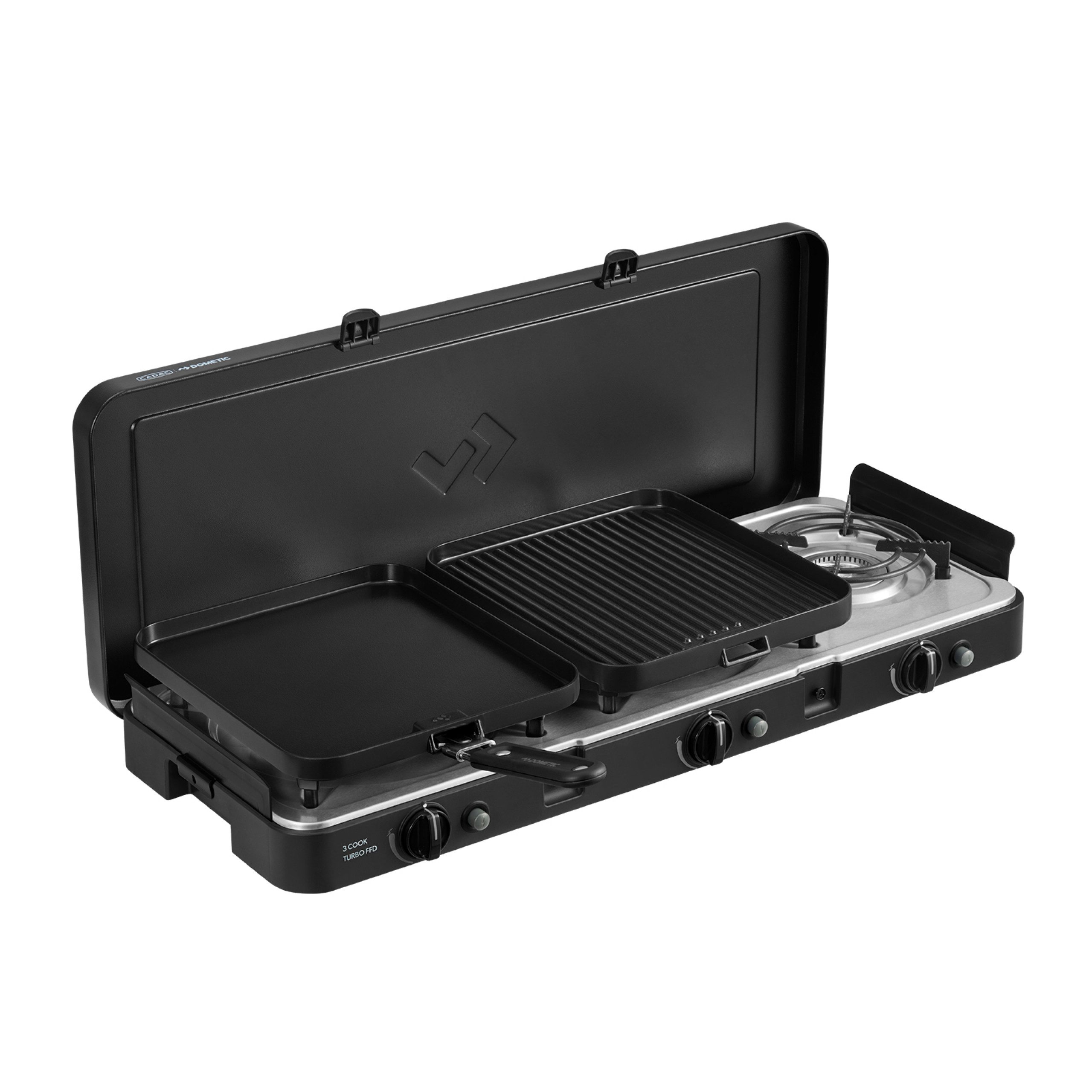 CADAC Camping-Gasgrill Cadac 3-Cook Turbo FFD Deluxe 50mbar BBQ Gasgrill Tischgrill