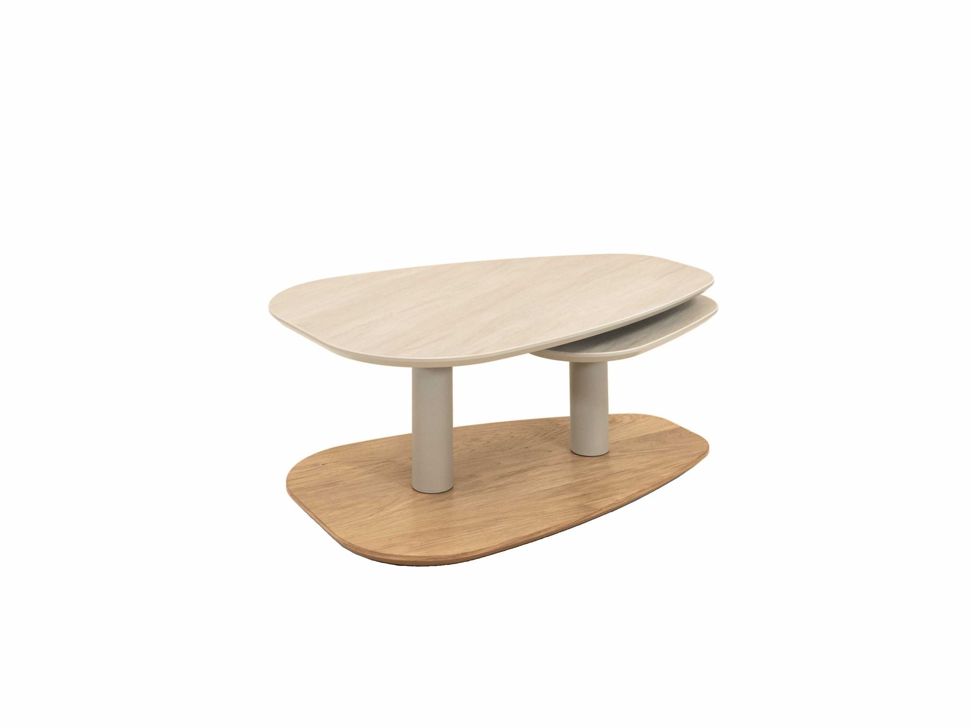 58 aufm Kessel Couchtisch Funktionstisch Coleen 95x43x65 Metall+HPL Wildeiche/Calvia Stein (inkl. Lieferung bis in die Wohnung, 1-St., Lieferung bis Verwendungsstelle), Tischplatten aus MDF mit HPL Auflage synchron verdrehbar