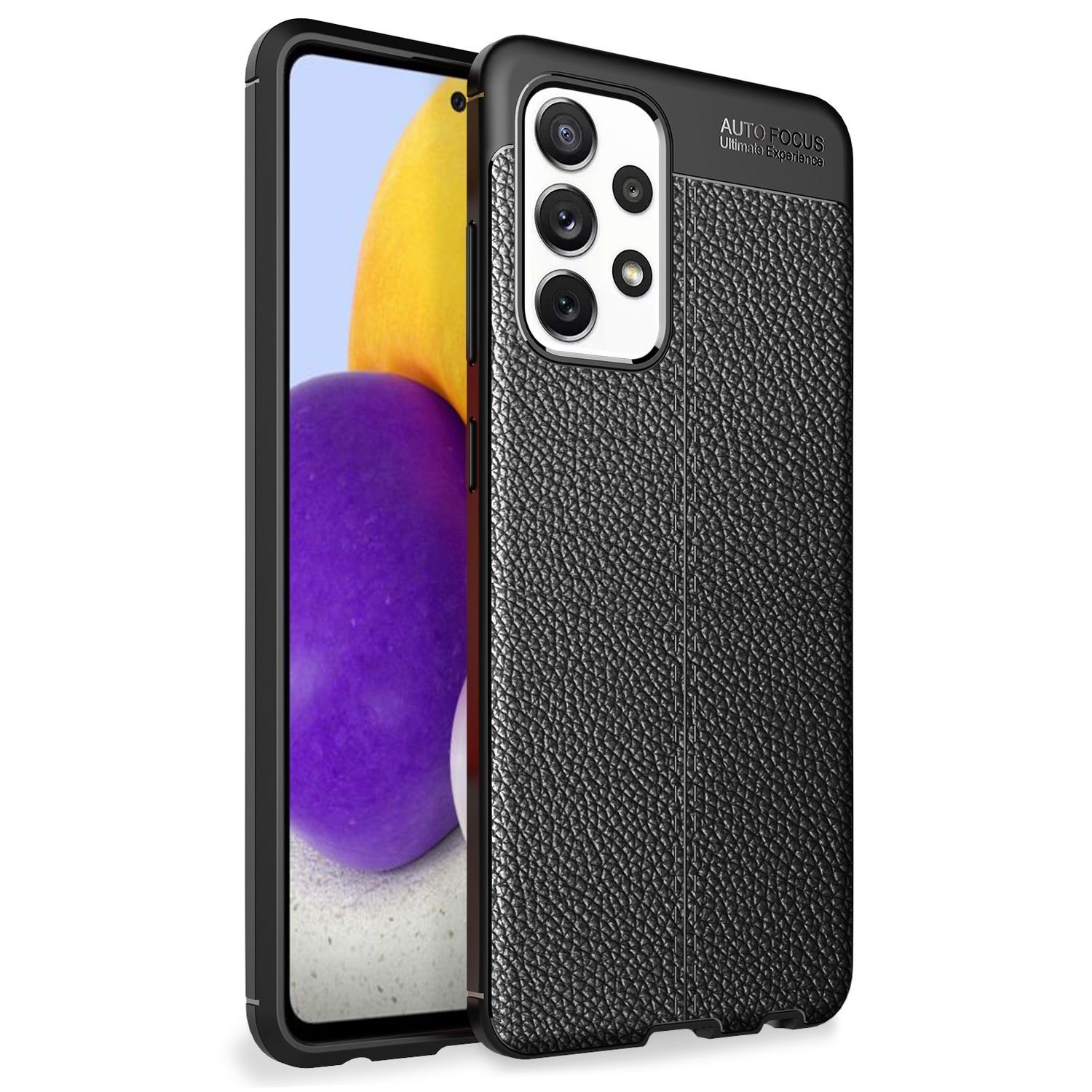 Nalia Smartphone-Hülle Samsung Galaxy A72, Leder-Look Silikon Hülle / Anti-Fingerabdruck / Kratzfest / Rutschfest