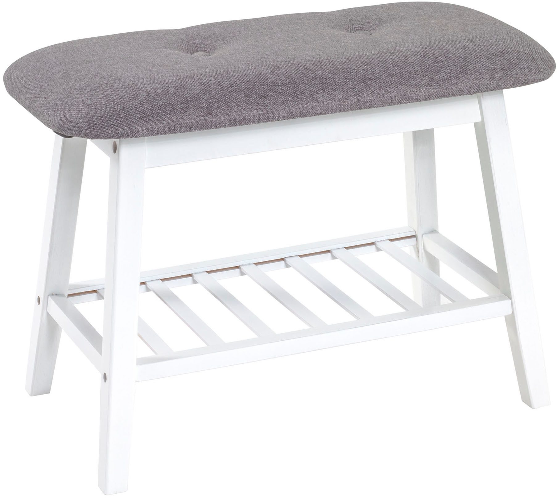 HAKU Schuhbank Flurbank, Garderobenbank, Sitzbank, rechteckig - aus Textil Grau - B/T/H 60/30/44 cm