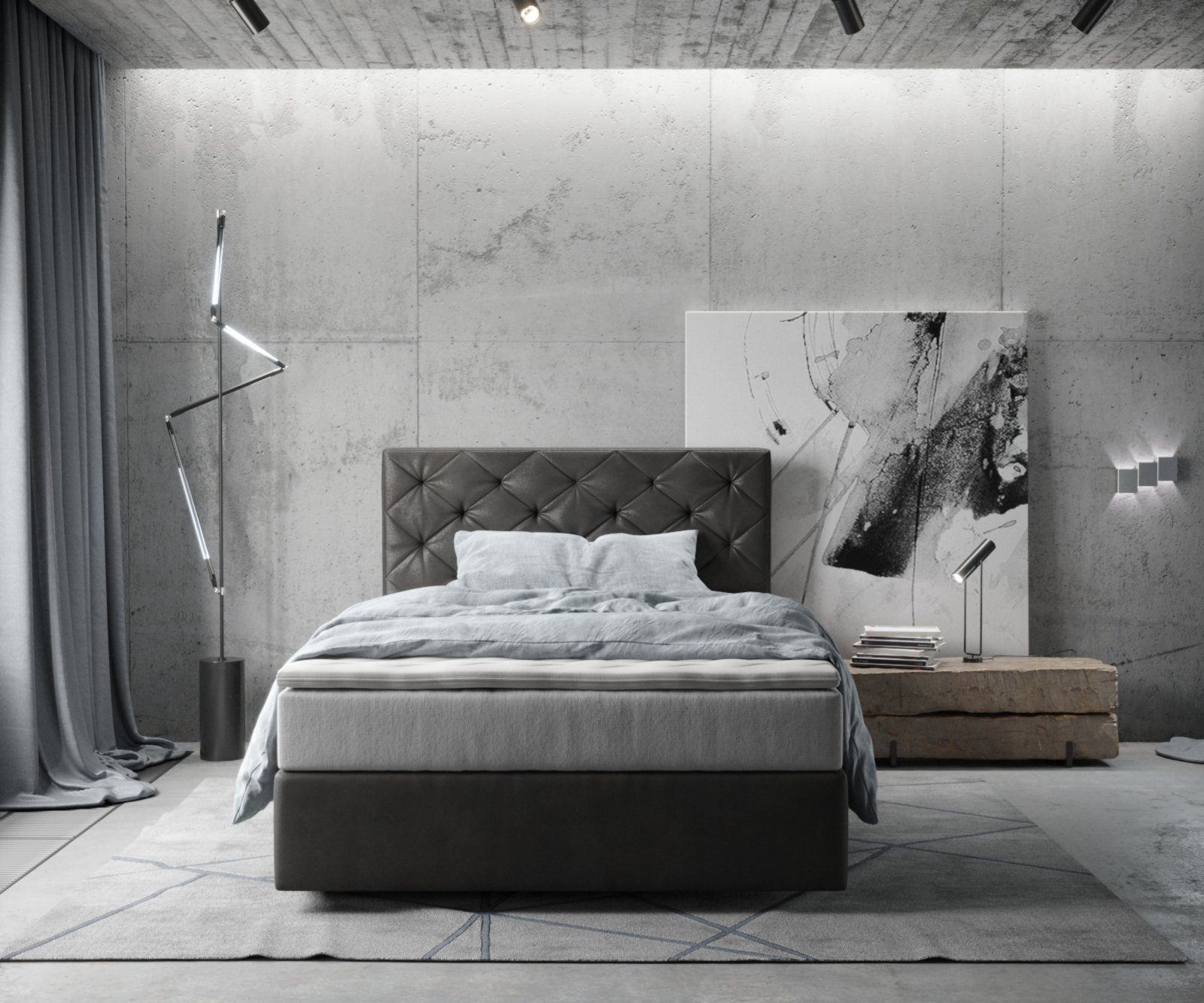 DELIFE Boxspringbett Dream-Great, Mikrofaser Anthrazit Vintage 120x200 cm T günstig online kaufen