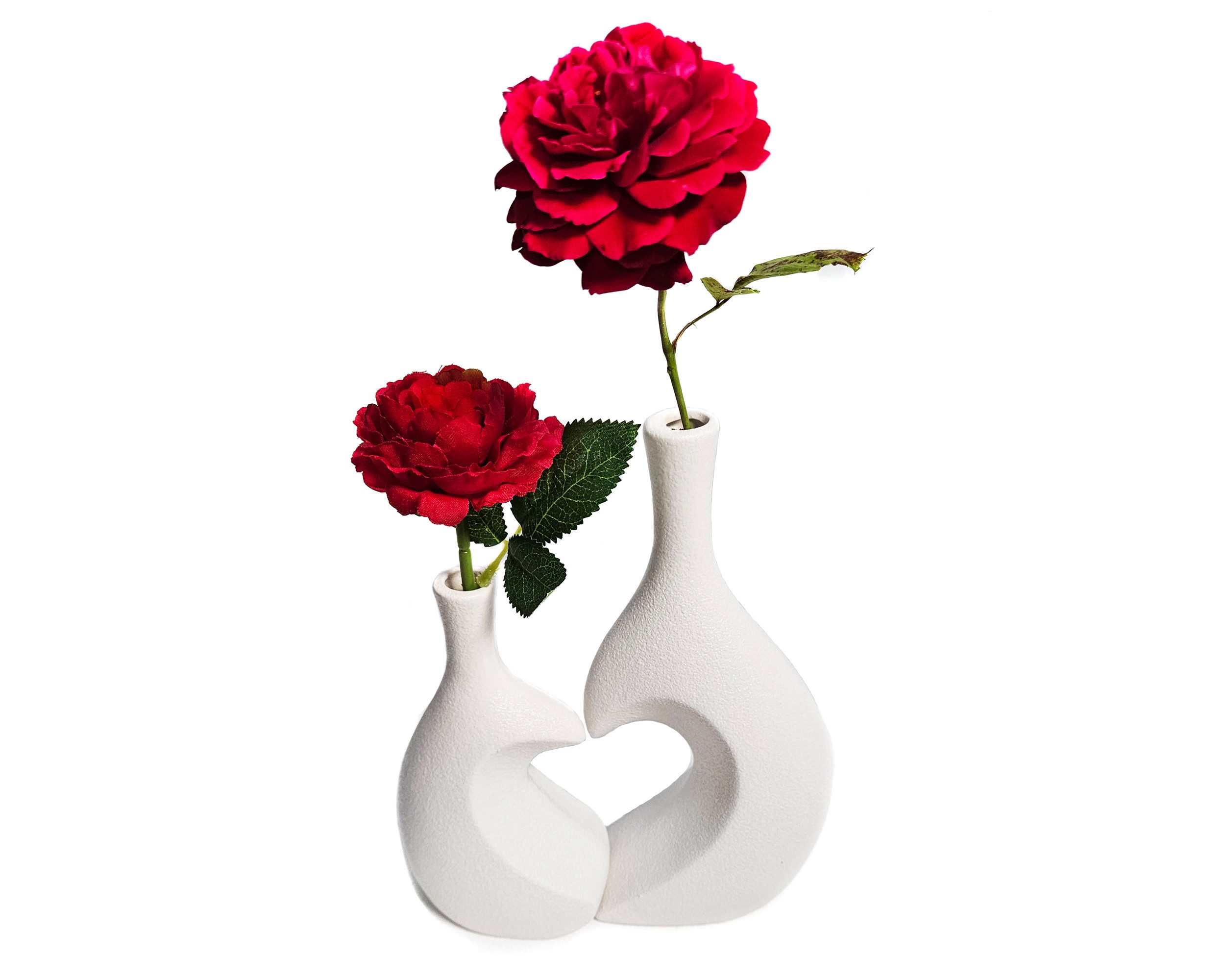 Yudu Tischvase 2-teiliges Vasen Set Blumenvase Dekovase Vase Herz-Symbol HY2308