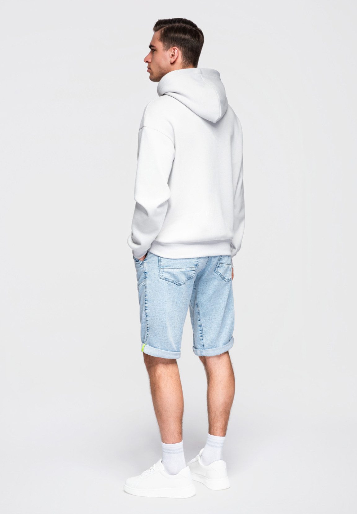 OMBRE Jeansshorts Shorts aus Denim für Männer mit Ziernähten