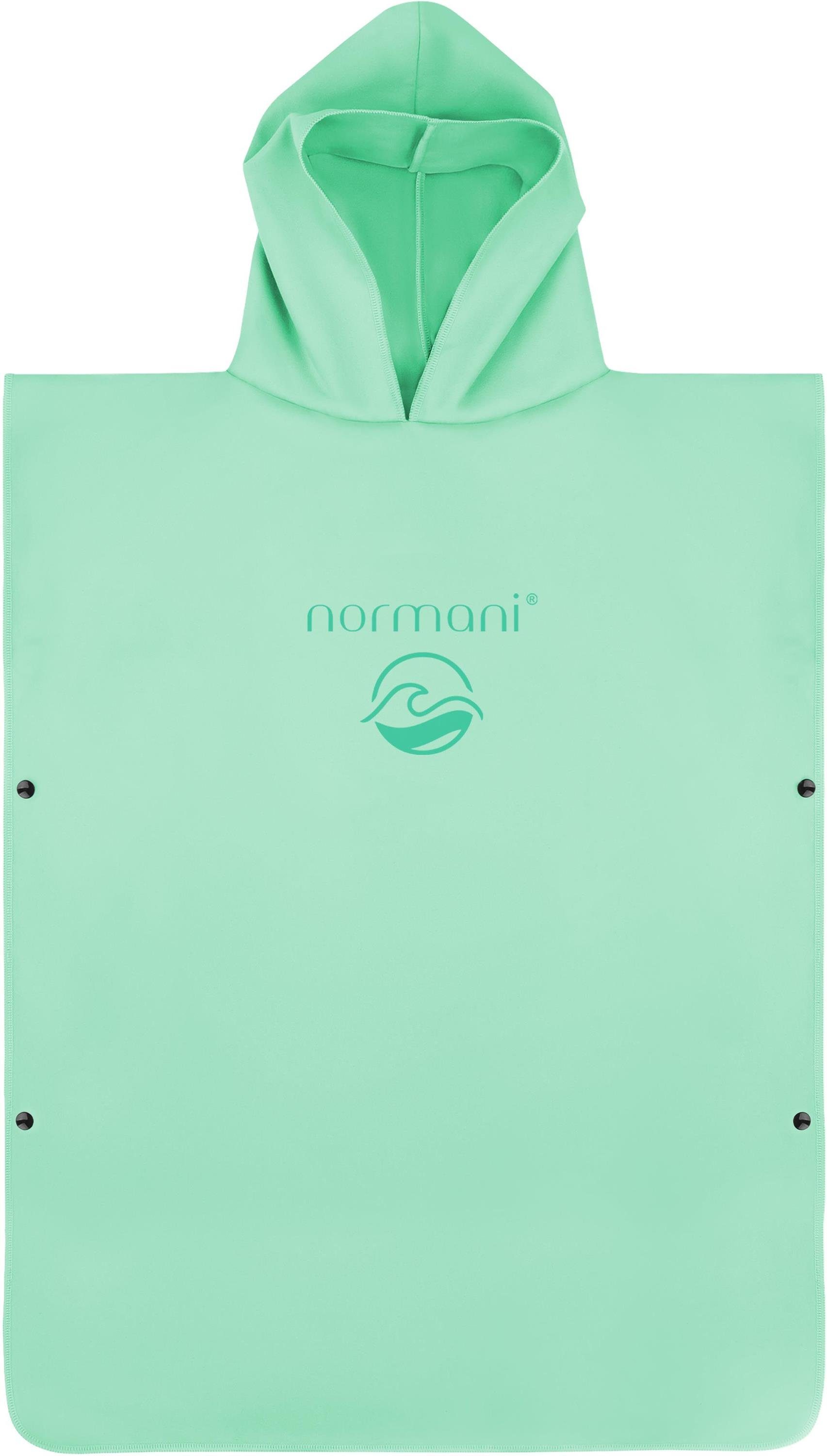 normani Badeponcho Mikrofaser Badeponcho für Erwachsene Camuy, Polyester, Kapuze, Schlupf, Bade Handtuch mit Ärmeln aus recyceltem Material