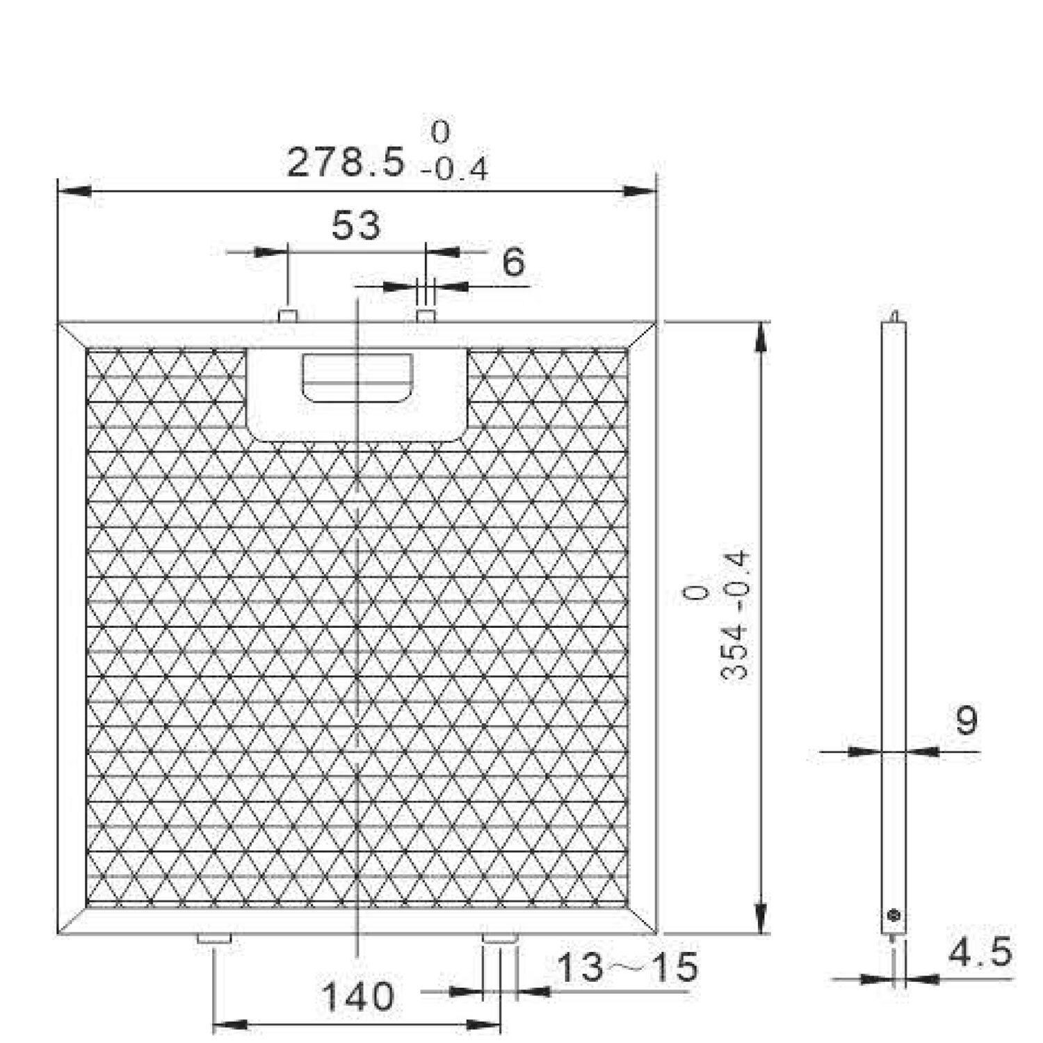 NEG Metallfettfilter NEG Fett-Filter 3er Set FF30-36 für NEG Inselhaube, Zubehör für NEG36-AT