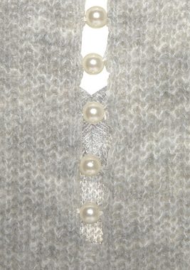 LASCANA V-Ausschnitt-Pullover mit Zierperlen im Rücken