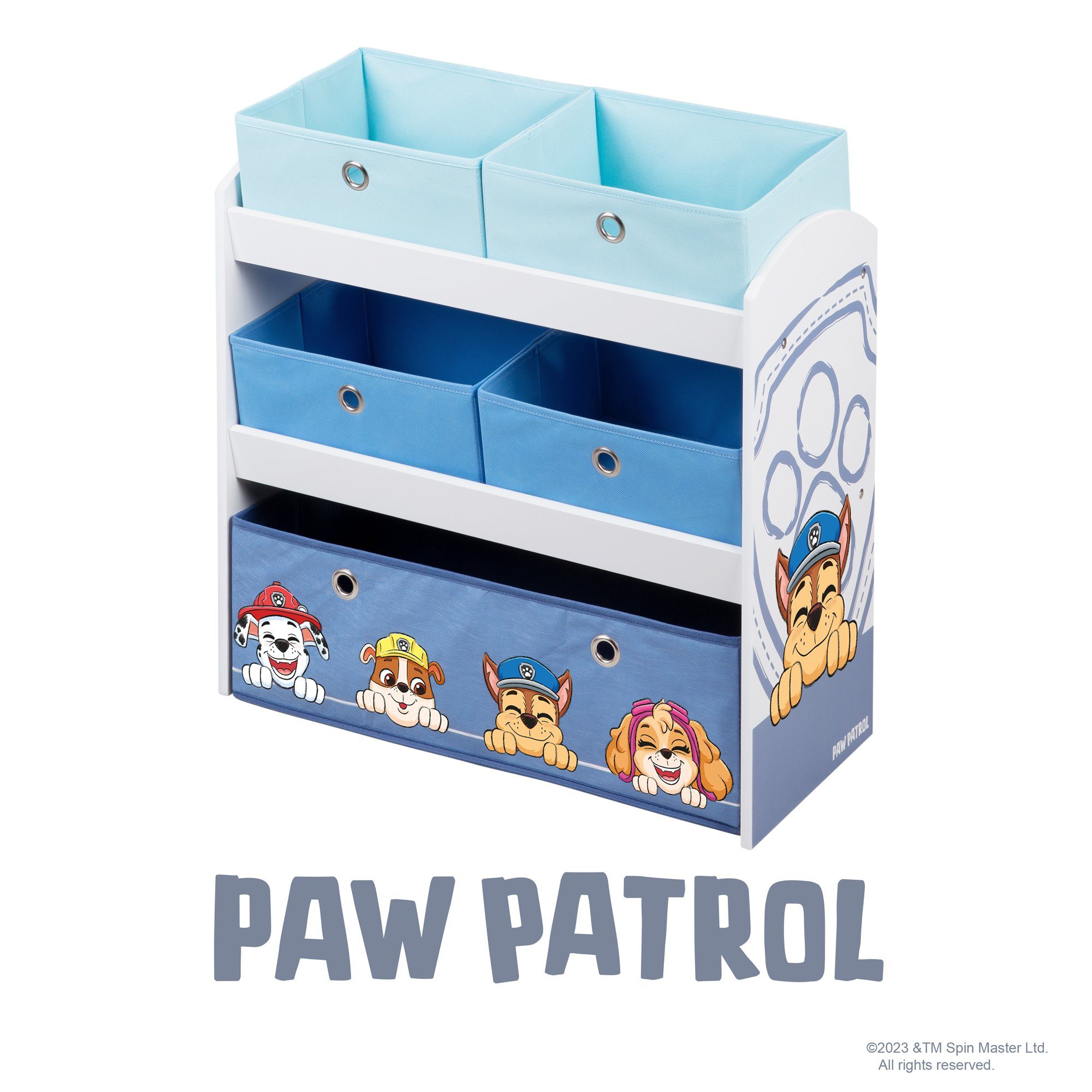 roba® Kinderregal Paw Patrol aus Holz- Spielregal mit 5 Boxen, Montessori A günstig online kaufen