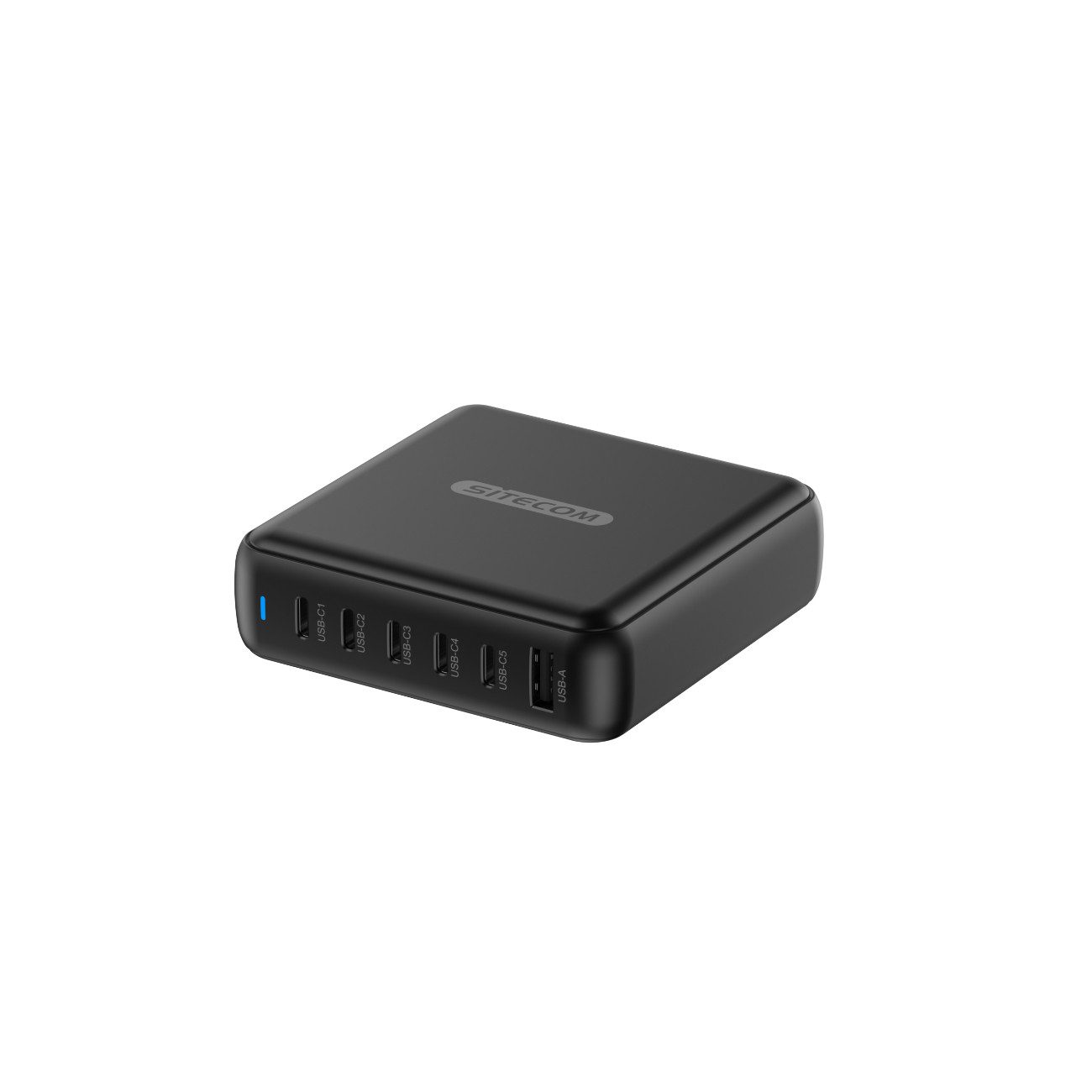 Sitecom CH-1105 USB-Ladegerät (6500 mA, Einzelgerät, Einzelladegerät, 200W Desktop-GaN-Ladegerät mit 6 Ports, PD & PFC-Technologie)