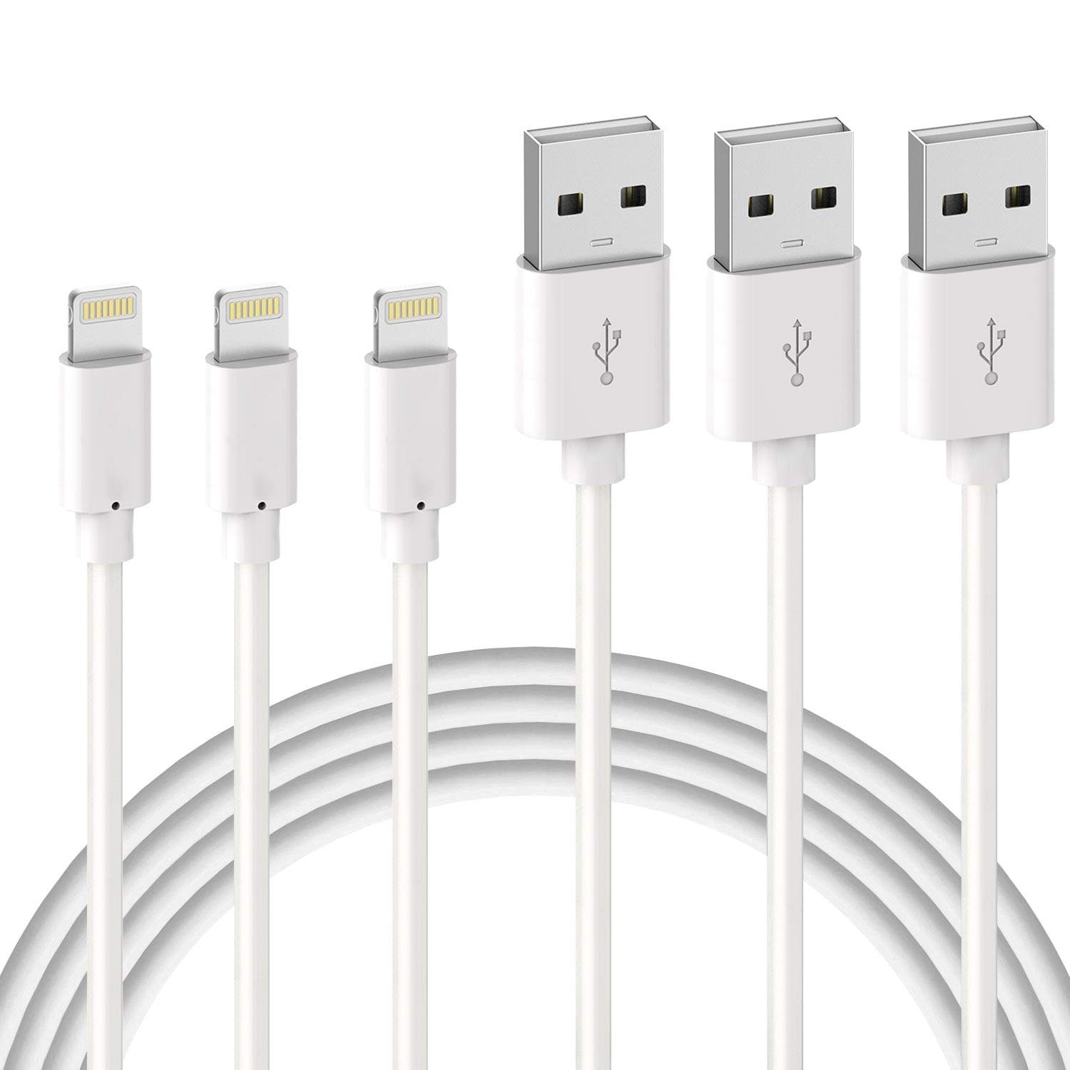 Quntis iPhone Lichtning Kabel Schnellladeabel Smartphone-Kabel, USB A auf Lightning, (200 cm), MFI