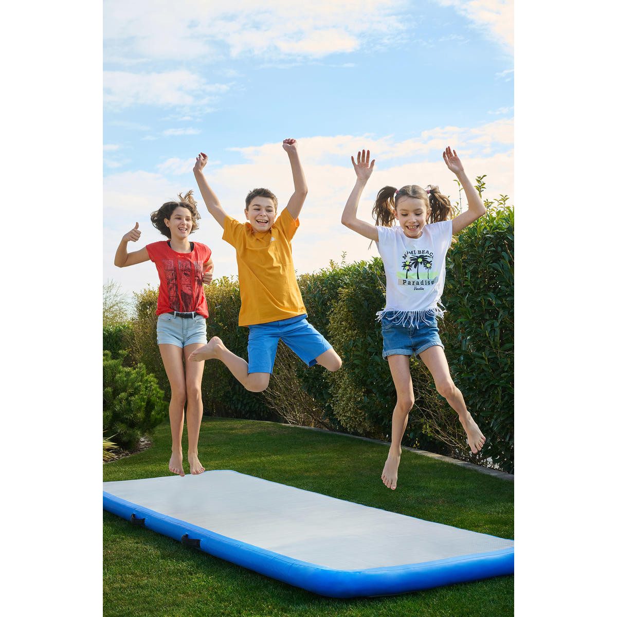 e4fun Bodenturnmatte Air Track 300 x 100 x 10 cm, blau/grau (1-St)