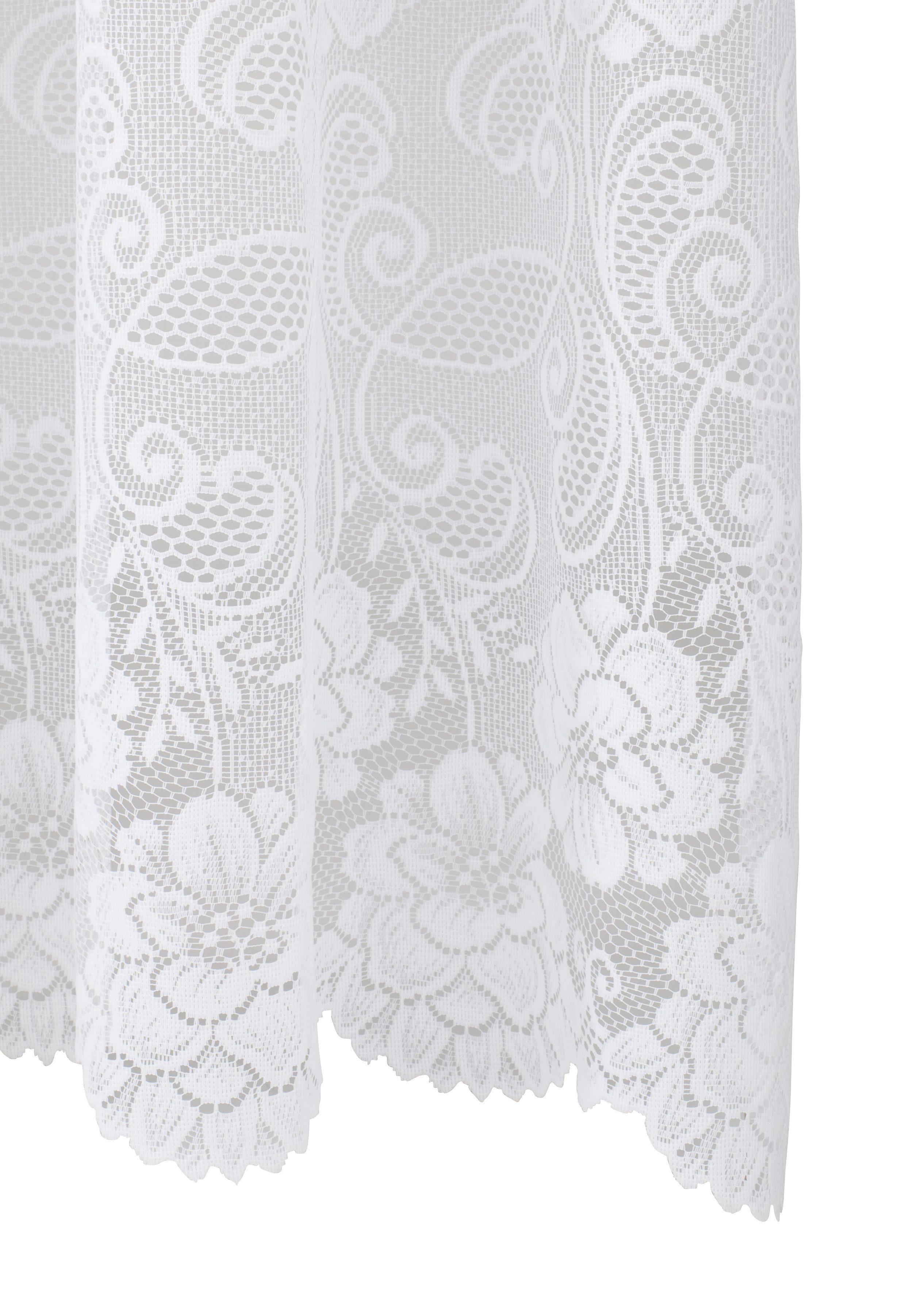 Weckbrodt Gardine Montello (1 St), Kräuselband, halbtransparent, Jacquard, Jacquard, strukturiert, Allover,floral,halbtransparent, Bordüre, Store