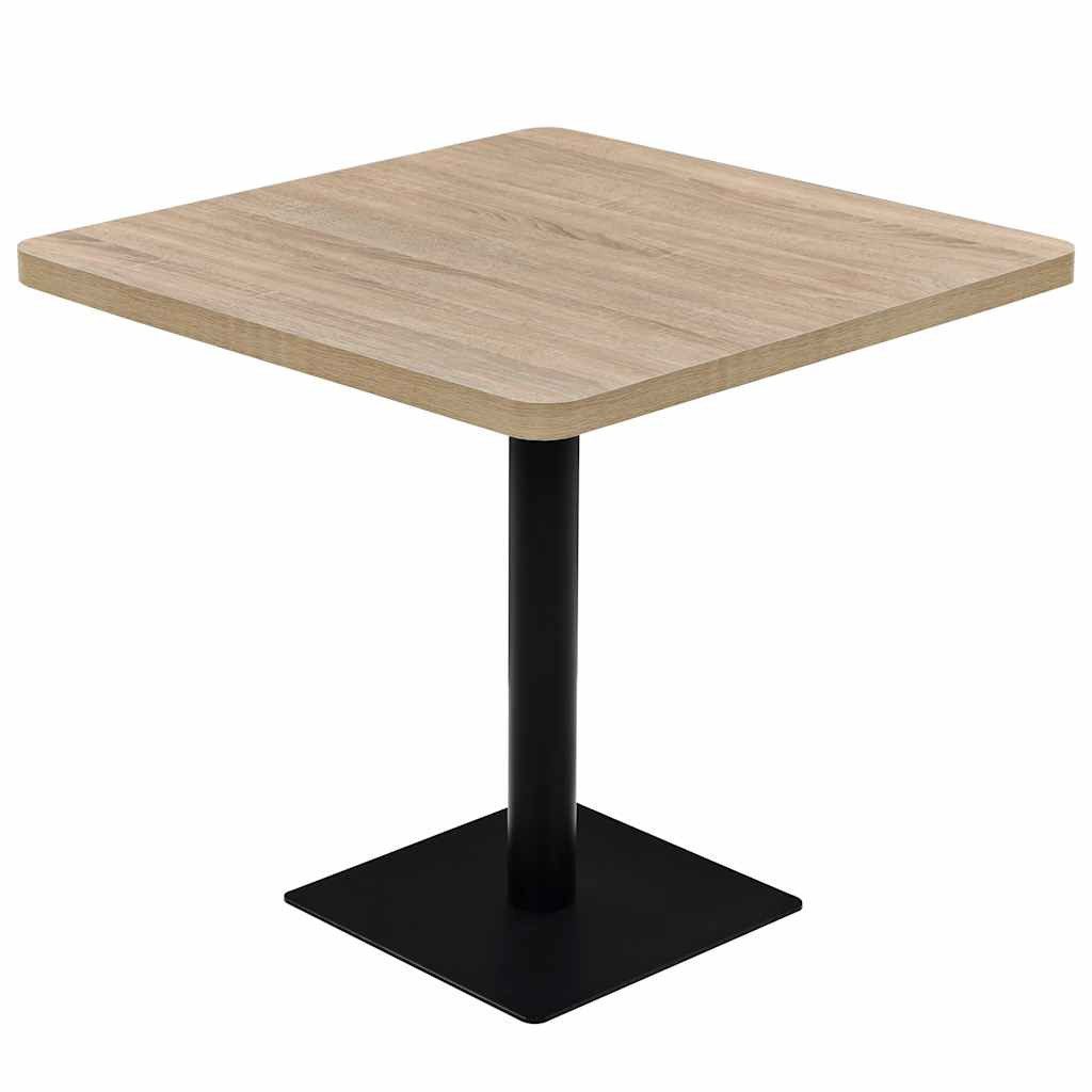 vidaXL Esstisch Bistrotisch MDF und Stahl Quadratisch 80x80x75 cm Eichenoptik (1-St), Bistrotisch MDF Stahl Quadratisch 80x80x75cm Eichenoptik Stehtisch