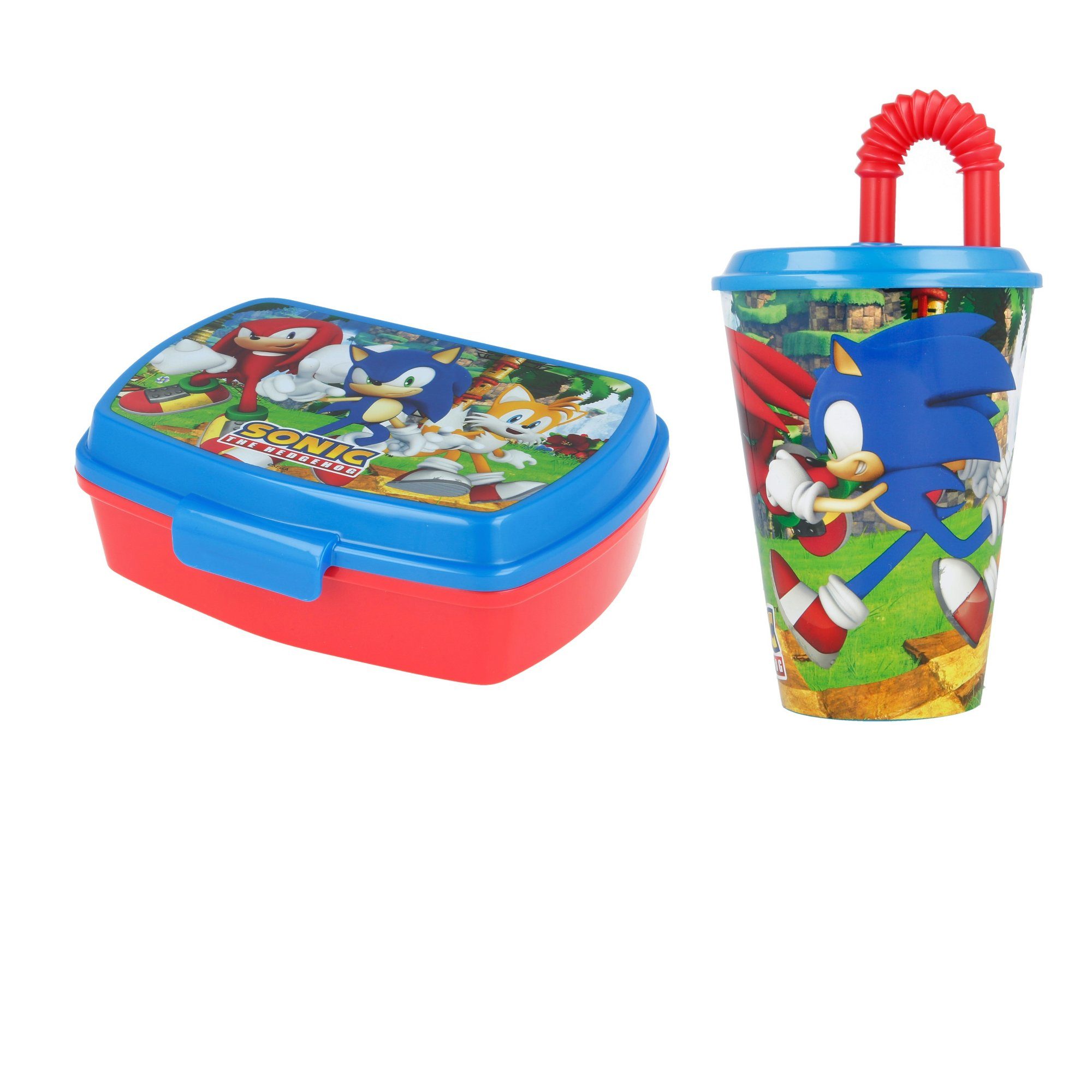 Sonic SEGA Lunchbox Sonic The Hedgehog Kinder Set Brotdose mit Trinkbecher