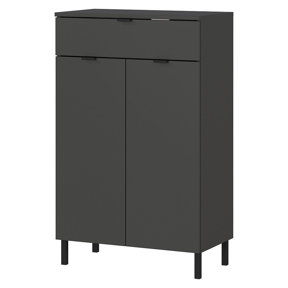 Lomadox Badkommode ASHTON-01, graphit grau Badschrank Badezimmer Schrank 60x97,1x33,7 cm