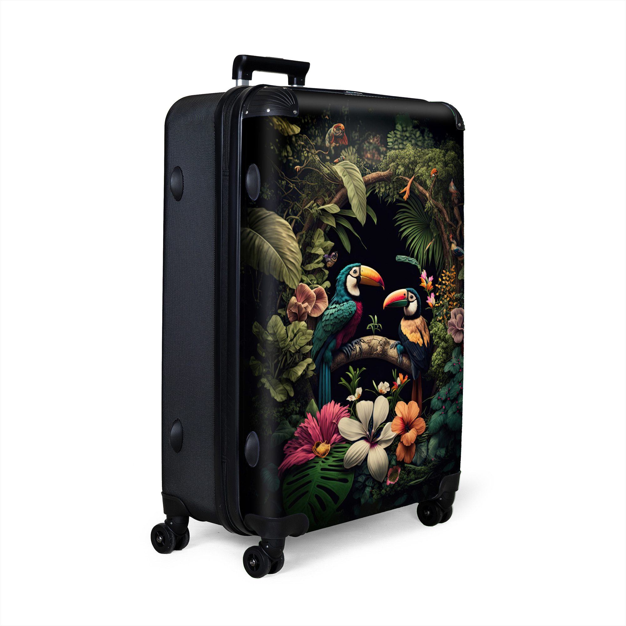 NoBoringSuitcases.com© Hartschalen-Trolley Vogel - Blumen - günstig online kaufen
