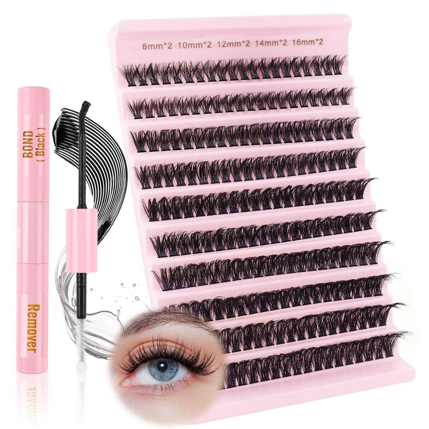 LuxusKollektion Einzelwimpern Wimpern Extensions DIY Cluster Set 60D